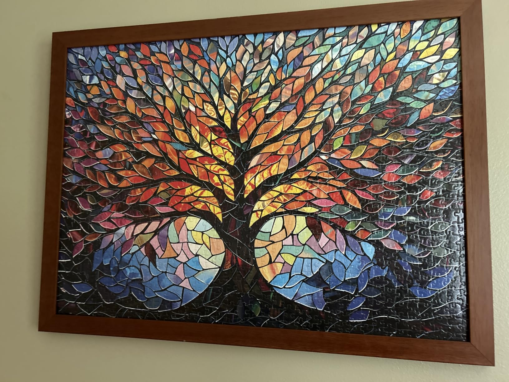 PICKFORU Stained Glass Puzzle Tree of Life Puzzles for Adults 1000 Pieces, Impossible Hard Difficult Challenging Puzzles for Adults, Colorful Mosaic Tree of Life Jigsaw Puzzle 1000 Pieces customer photo 1