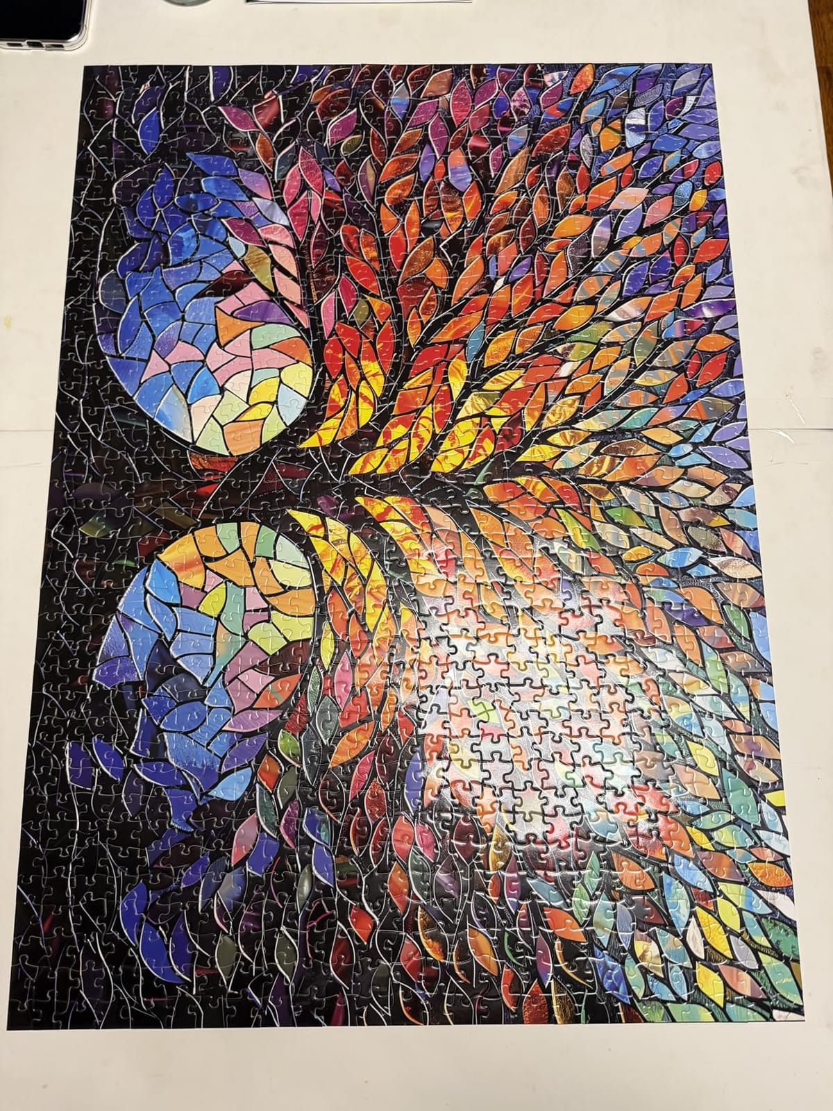 PICKFORU Stained Glass Puzzle Tree of Life Puzzles for Adults 1000 Pieces, Impossible Hard Difficult Challenging Puzzles for Adults, Colorful Mosaic Tree of Life Jigsaw Puzzle 1000 Pieces customer photo 2