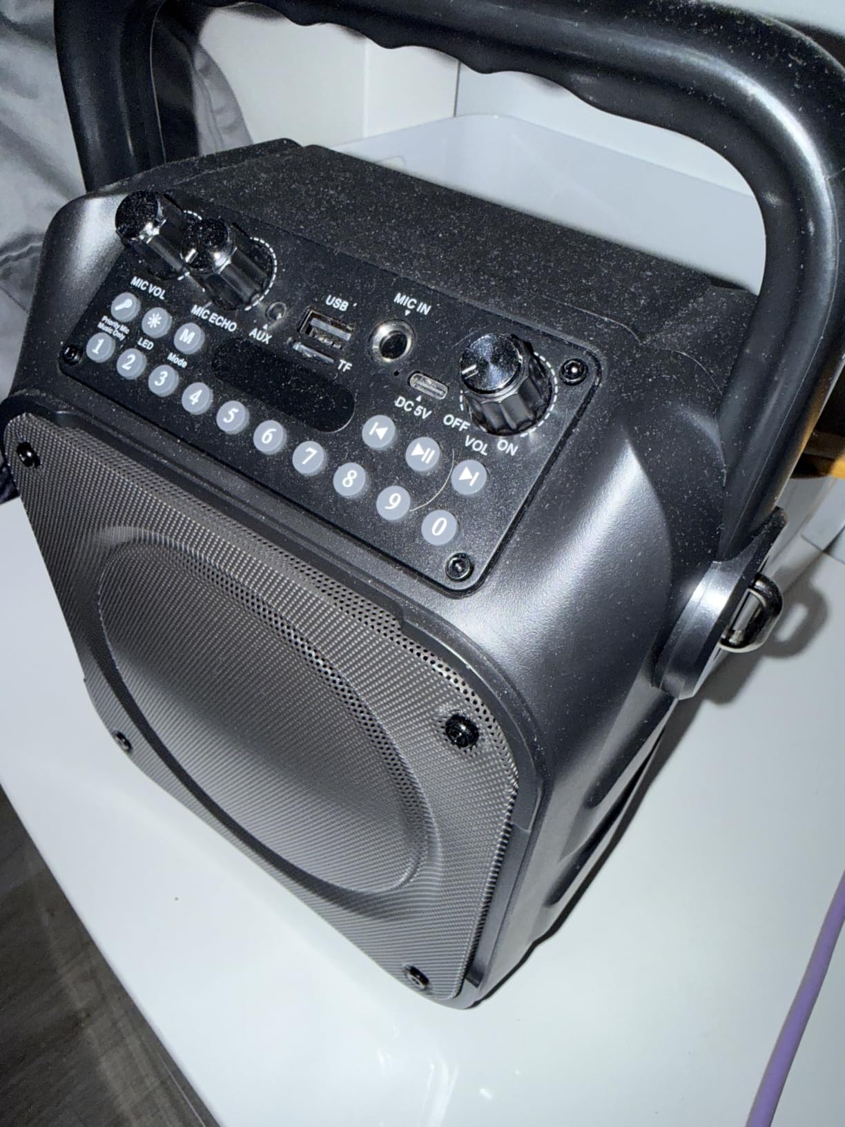 CYY Karaoke Machine, Portable Bluetooth Speaker with 2 Wireless Microphones | Immersive Sound, 5 Light Modes, PA System, TWS USB TF AUX FM, for Adults and Kids, Home Party, Outdoor, Home System Packages customer photo 1