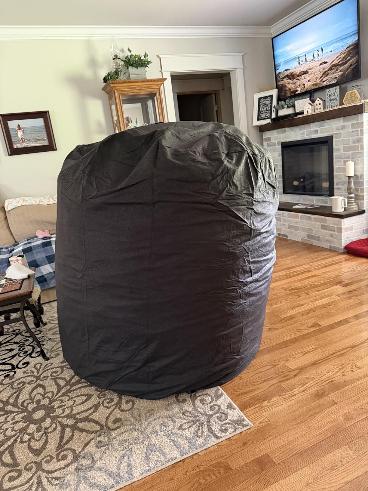 Big Joe Fuf 8Ft Giant Foam Bean Bag Chair, Oversized Couch with Removable Cover for Kids, Teens, Adults, Moss Green Corded Plush, 8 Foot customer photo 2