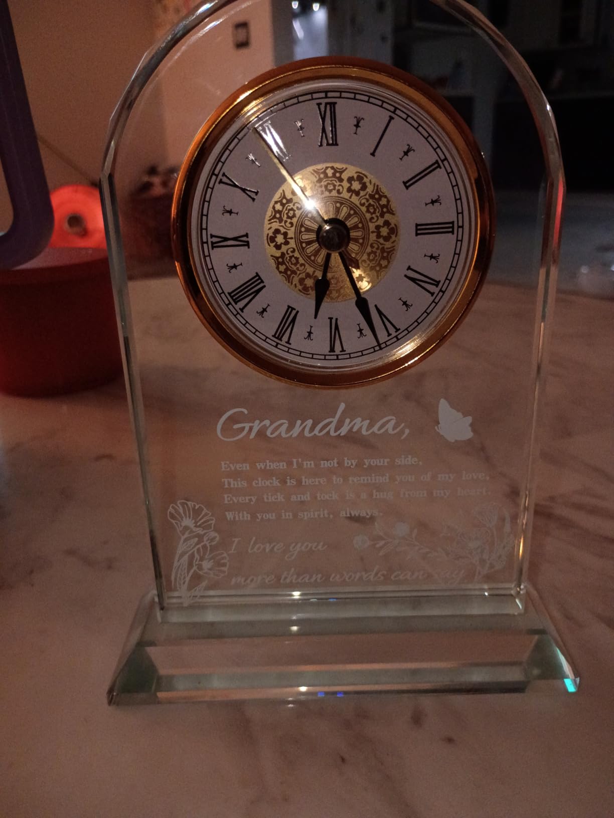 Dad Glass Clock Gift from Daughter Son, Unique Birthday | Gifts For Father Daddy Stepdad Who Has Everything, Unique Christmas Valentines Present, Silent Clock Keepsake, Gift-Ready customer photo 2