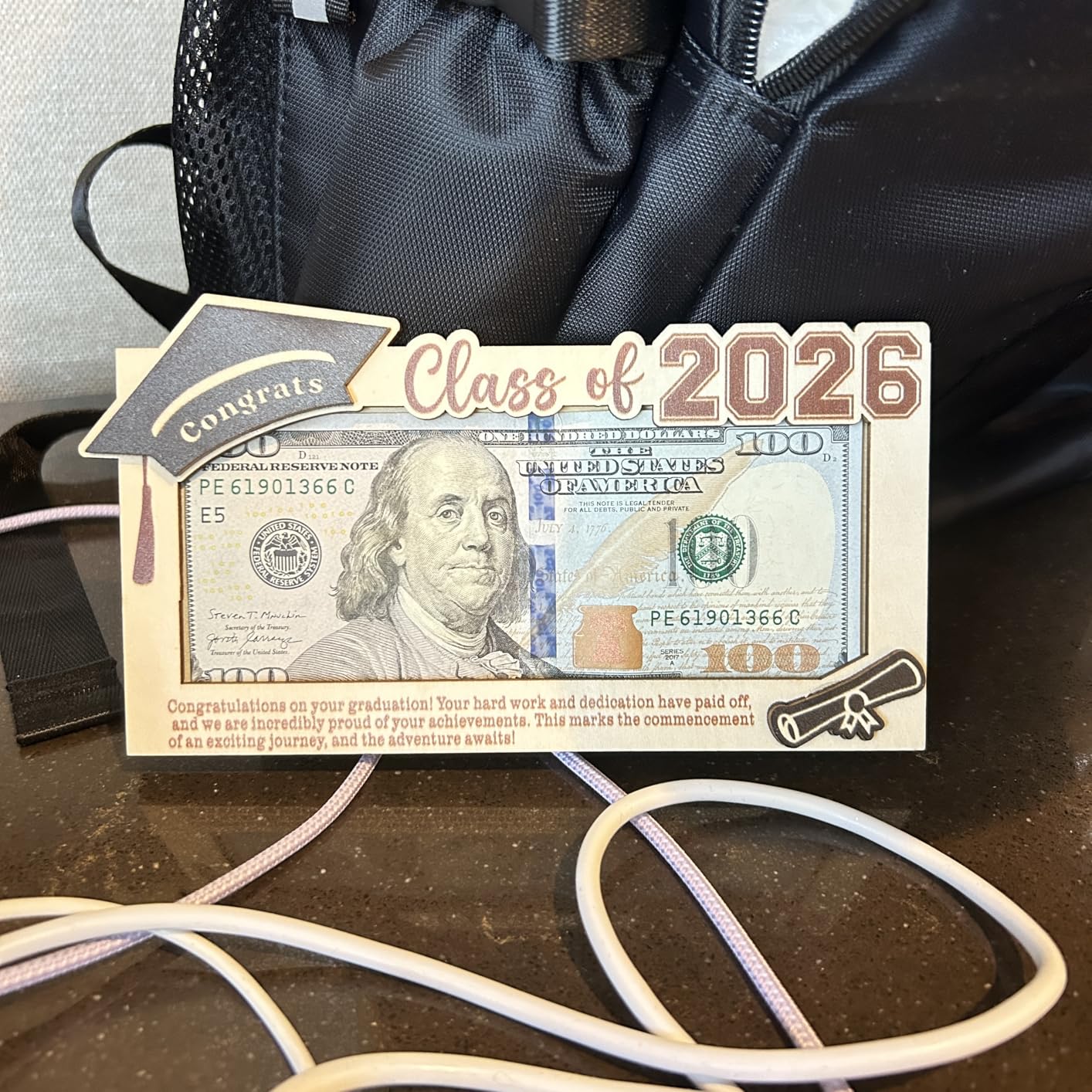 Graduation Gifts 2026 Money Holder, Wooden Graduation Money Cash Envelope Box for Class of 2026 Senior College University Graduates Student Holiday Gifts Without Tassels customer photo 1