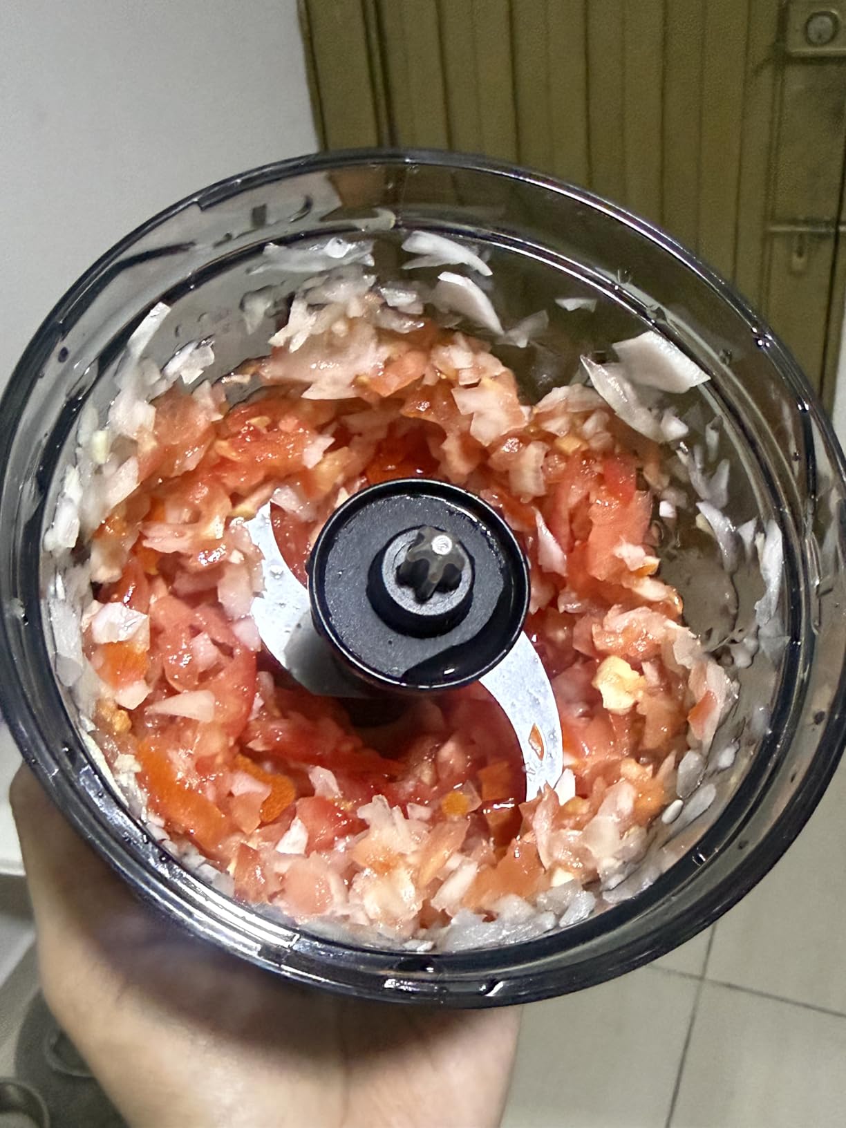 Food Processor 4 Cup, Electric Food Chopper, Small but Powerful Meat Grinder with 2 Bowls, 2 Speed & 4 Blades for Vegetable, Meat, Nuts, Functions for Chopping, Dicing, Mixing and Puree customer photo 2