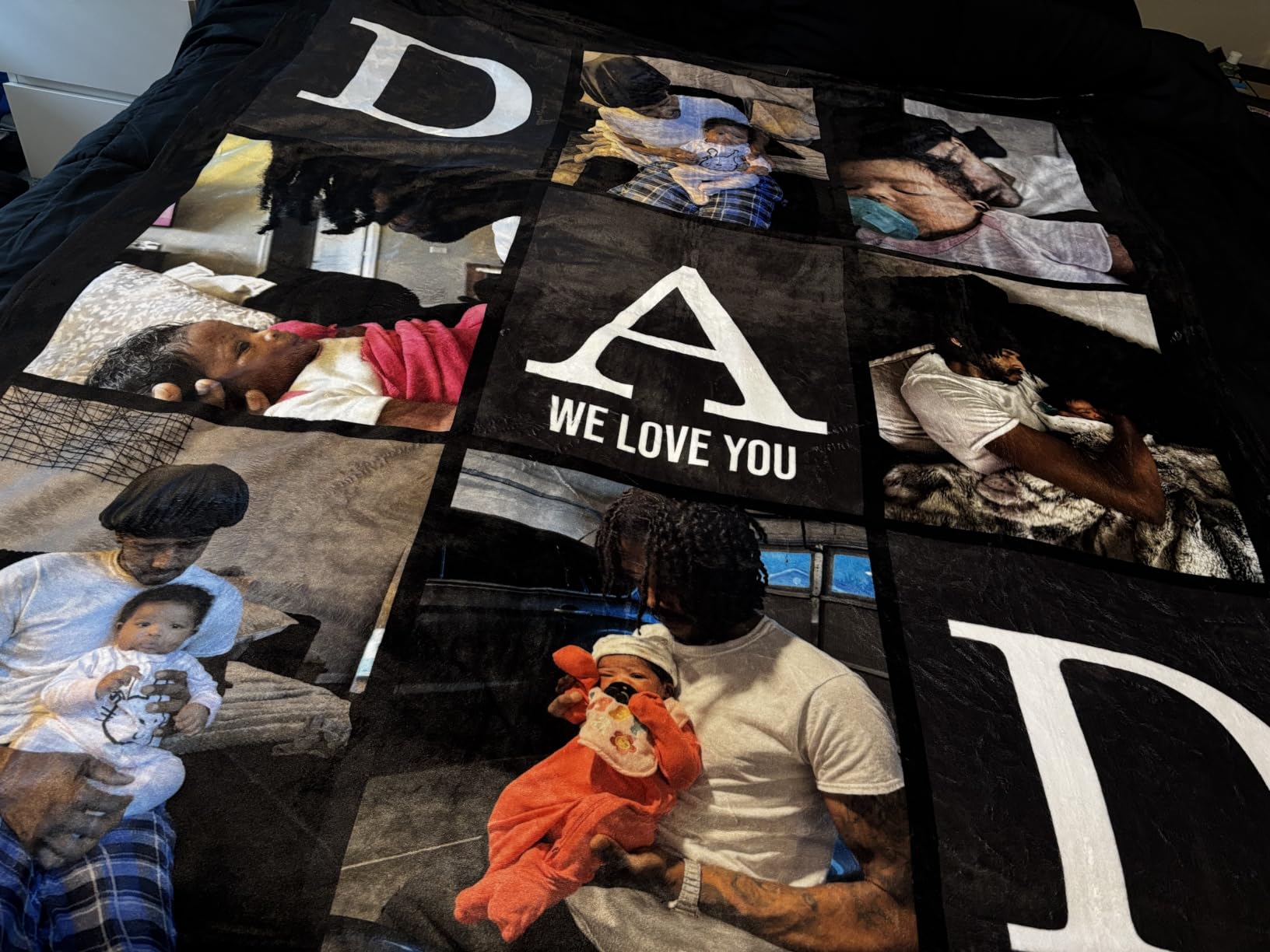 Printwoo Gifts for Dad Customized Blanket with Photo, Make a Personalized Fathers Day Blankets with Picture to My Dad Custom Memories Souvenir Throw Blanket for Best Daddy Ever customer photo 2