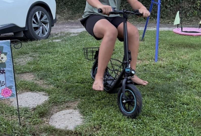 Gyroor Electric Scooter with Seat for Adults 20 Miles Range | 550W Motor, Pet Basket, 18.6 MPH Speed, 12