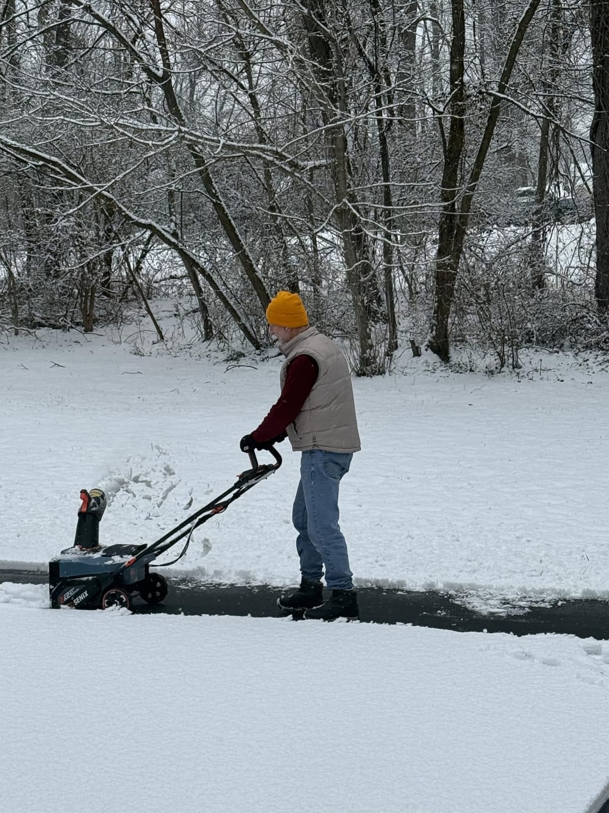 SENIX 40V 21-Inch Cordless Snow Blower with Variable-Speed Steel Auger | 1800W Brushless Motor, 12