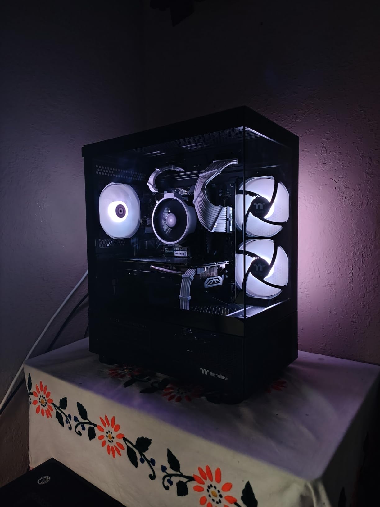 Thermaltake View 170 TG ARGB Black Micro-ATX Case; 3x120mm ARGB Fans Included; Supports Up to 280mm Radiator; Front & Side Dual Tempered Glass Panel; CA-1Z4-00M1WN-00; 3 Year Warranty customer photo 1