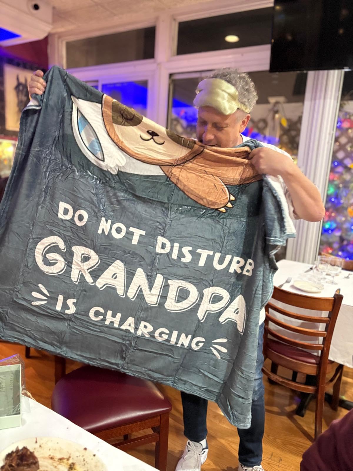 Leebbsin Funny Gifts for Grandpa, Grandpas Birthday Gift from Grandkids | Grandpa is Charging Sloth Blanket 60