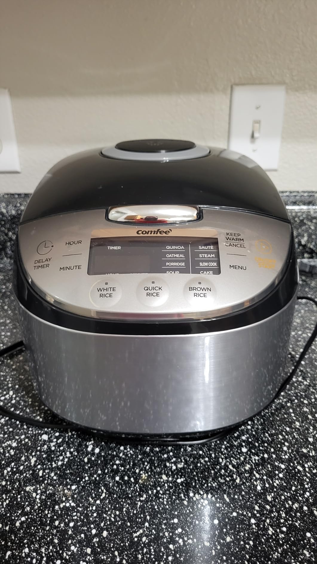 COMFEE' Rice Cooker 12 Cups Cooked/6 Cups Uncooked, Portable Non-Stick Rice Maker, Japanese Rice Cooker with Fuzzy Logic Technology, 24-Hour Timer Delay, 11 Presets, Steamer, Fast Cooker, Grain Cooker, Black customer photo 1