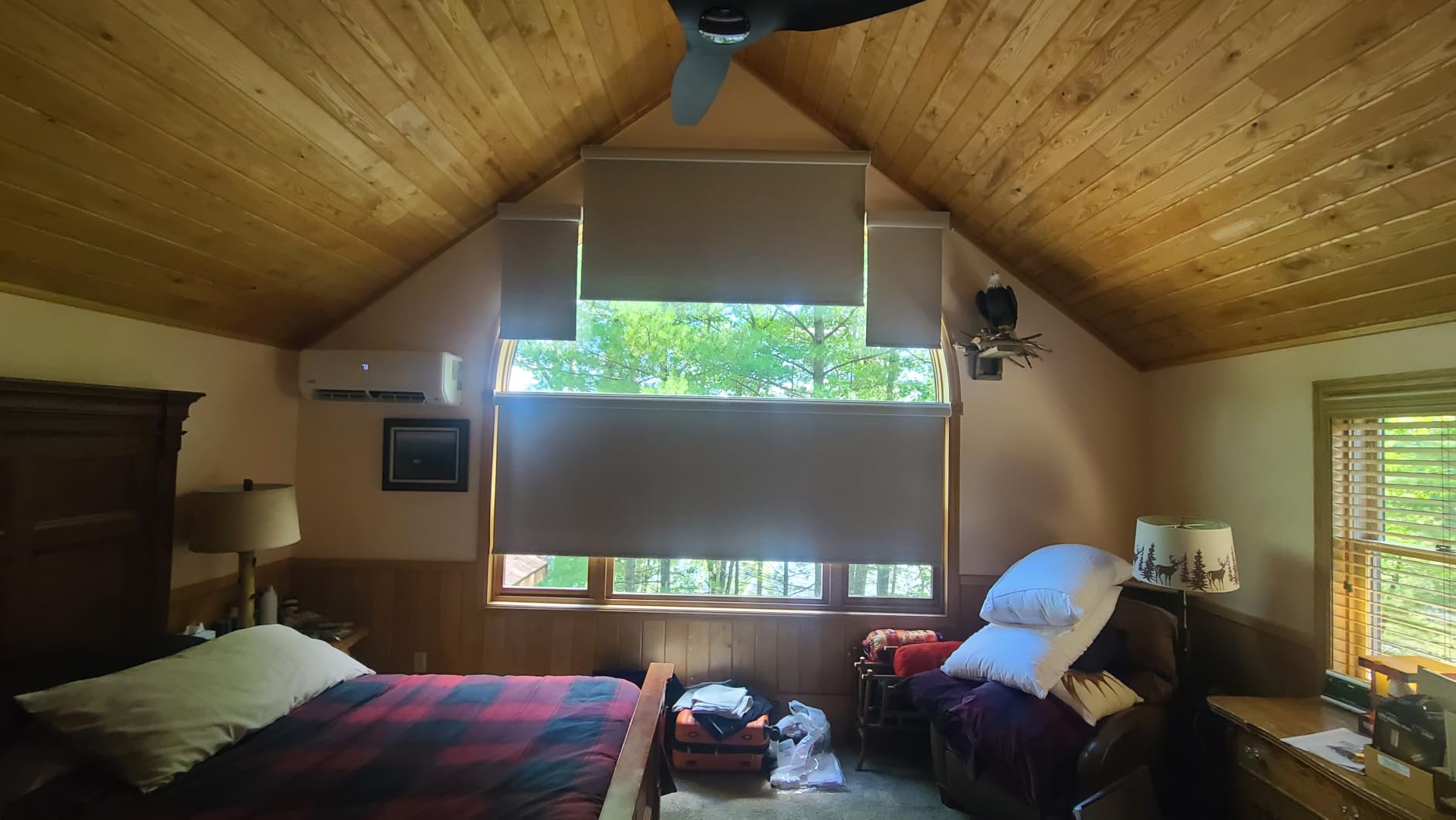 Kincmo Motorized Blinds with Remote,100% Blackout Motorized Roller Shades Work with Apple Homekit,Alexa,Google, Custom Electric Blinds with App,Voice Control (Linen White) customer photo 2