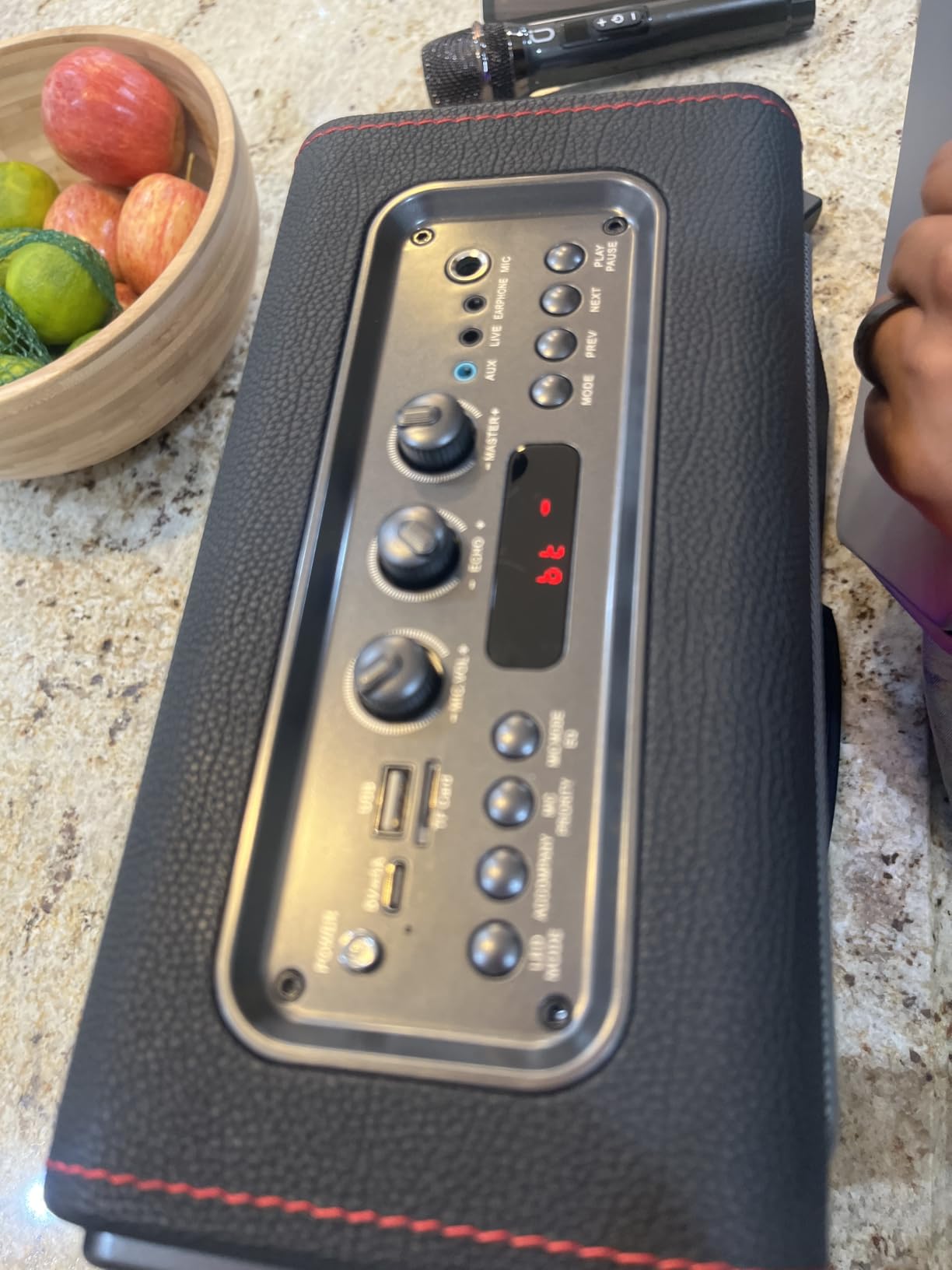 Karaoke Machine for Adults with 2 Wireless Microphones, 200W PA System | Pitch Correction, Bluetooth 5.3, Retro Leather Design, 24H Playtime, TV Connection, TWS Stereo and Live Performance Support customer photo 1
