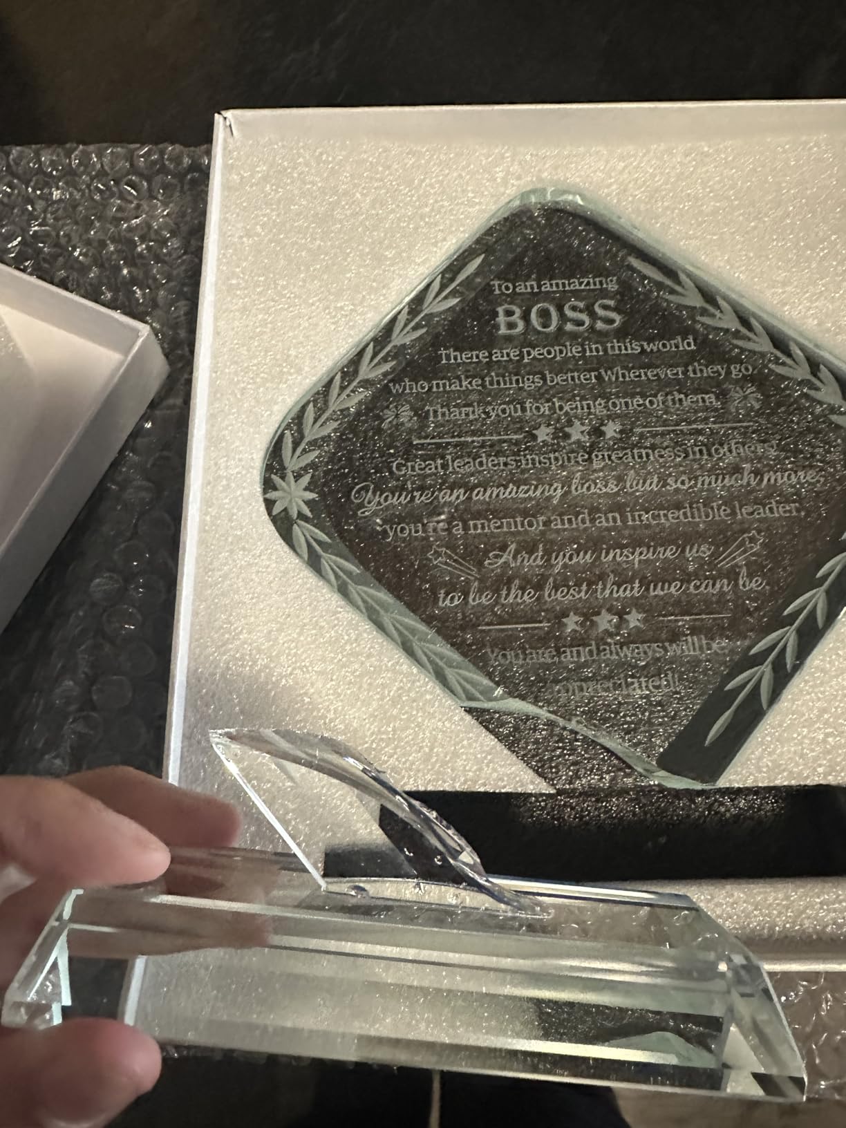 Boss Gifts Crystal Engraved Best Boss Gifts for Men Women - Great Bosses Day Birthday Going Away Leaving Retirement Farewell Appreciation & Thank You Gift for Boss Keepsakes Decor customer photo 1