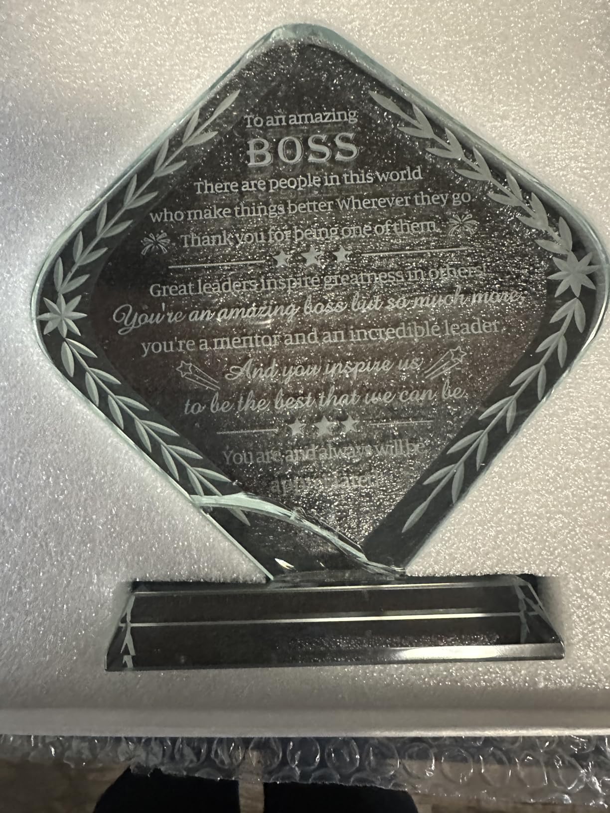 Boss Gifts Crystal Engraved Best Boss Gifts for Men Women - Great Bosses Day Birthday Going Away Leaving Retirement Farewell Appreciation & Thank You Gift for Boss Keepsakes Decor customer photo 2