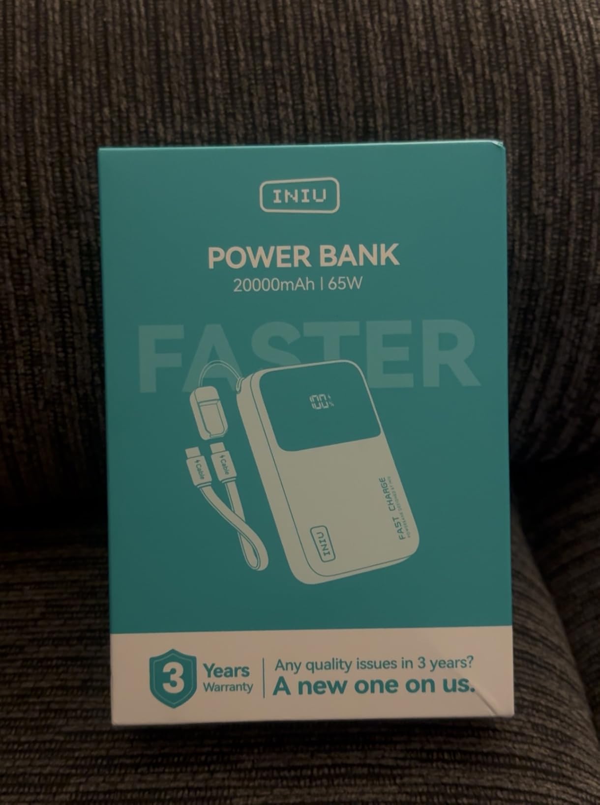 INIU Laptop Power Bank, Smallest 20000mAh 65W Fast Charging Battery Pack | USB C Cable, Flight-Safe, Travel Essentials customer photo 2
