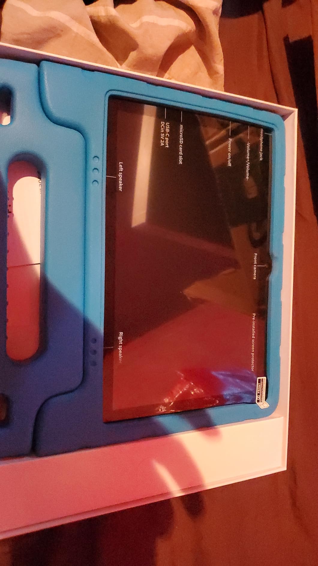 EDDBNi Kids Tablet Android 15 Tablet 10 inch with Case Quad Core 64GB Dual Camera, Blue customer photo 1
