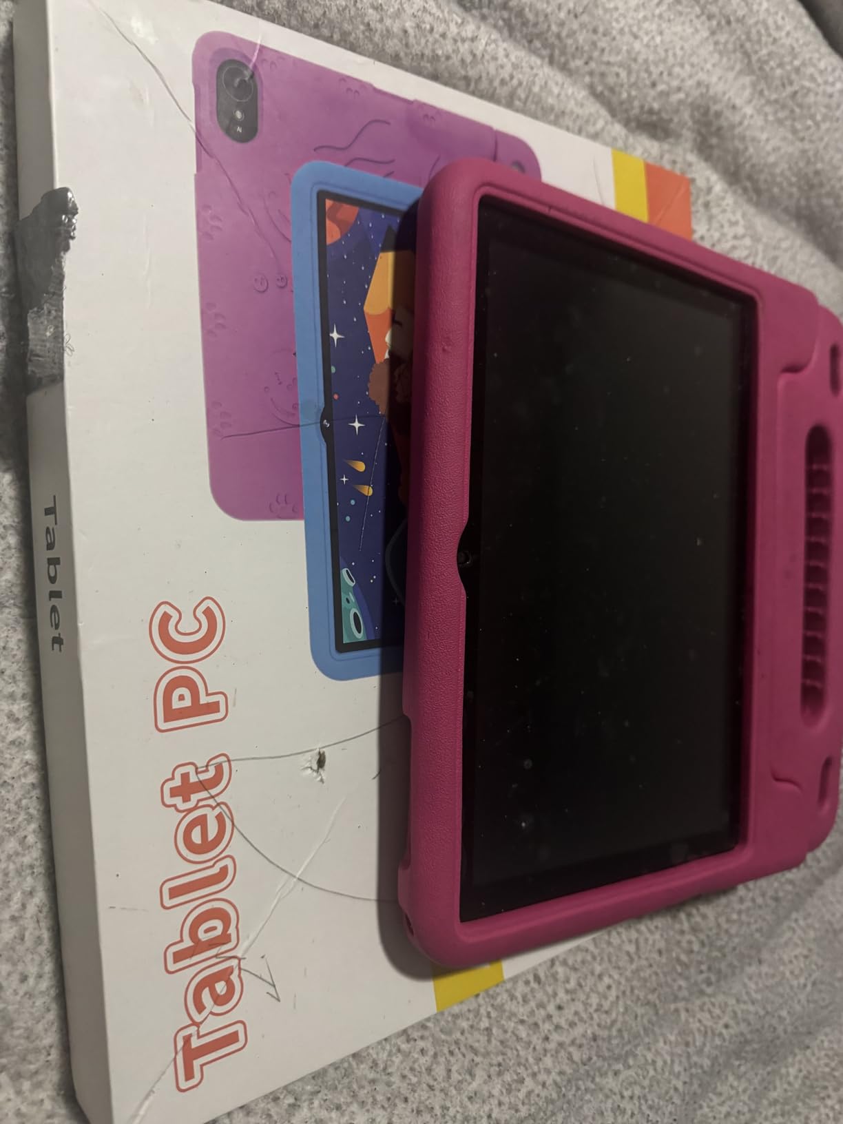 EDDBNi Kids Tablet Android 15 Tablet 10 inch with Case Quad Core 64GB Dual Camera, Blue customer photo 2
