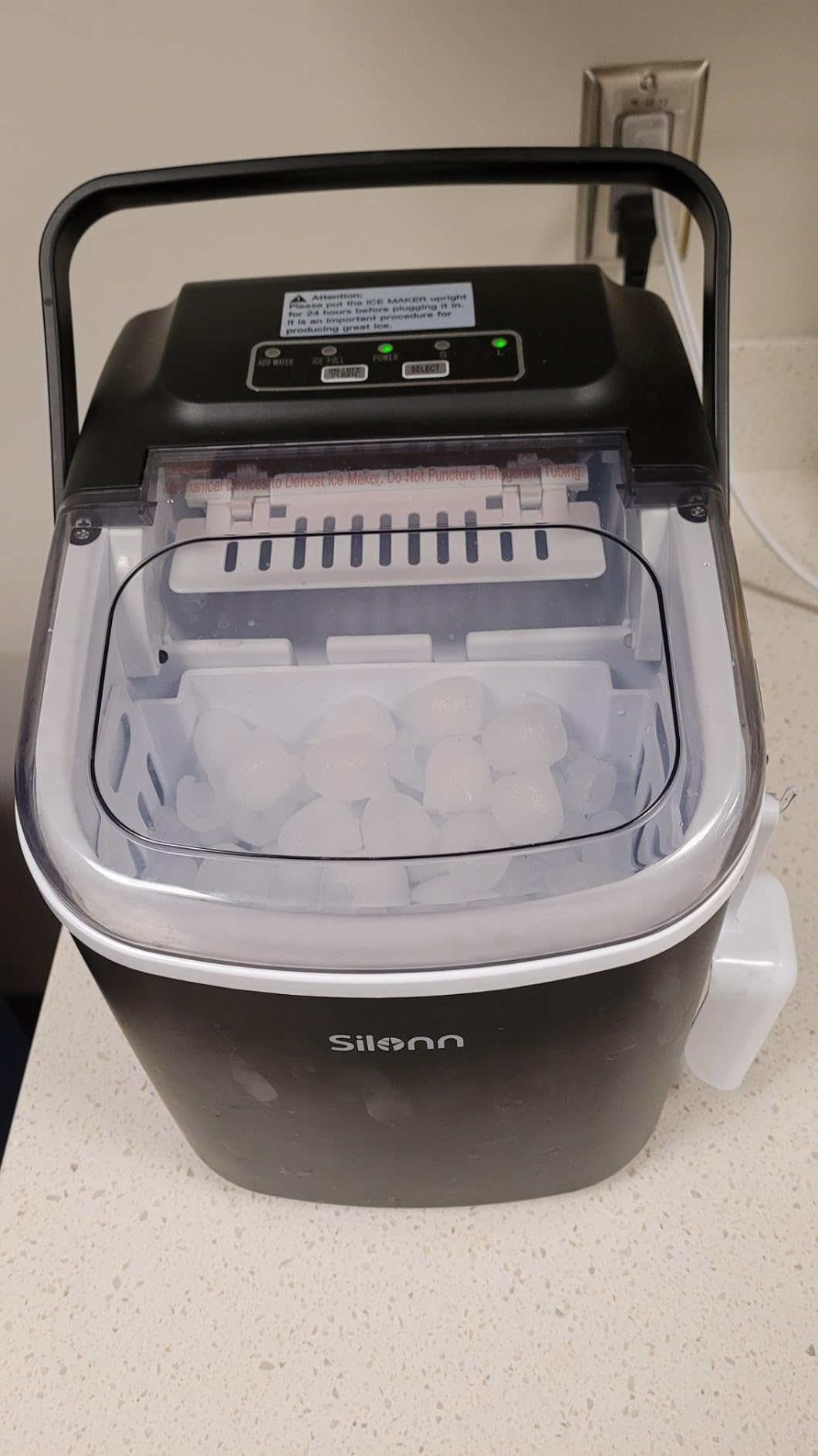 Silonn Ice Makers Countertop, 44lbs Per Day, 2 Ways to Add Water, Auto Self-Cleaning, Stainless Steel Ice Machine for Home Office Bar Party customer photo 2