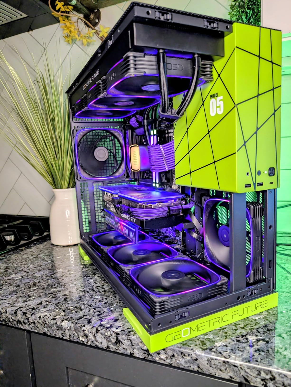 Geometric Future Eskimo Pro - 420mm AIO CPU Liquid Water Cooler - RGB PWM Squama 2503W 140mm Fan x 3 - Fit Intel LGA 1700, AMD AM5 - White customer photo 1