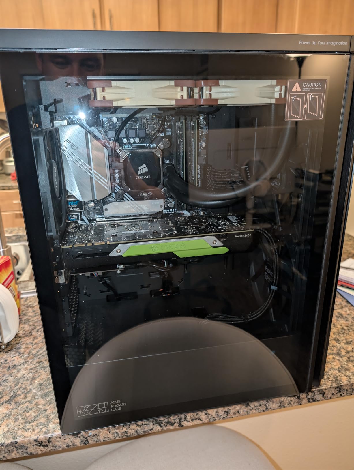 ASUS ProArt PA401 Wood Edition ATX PC Case Tempered Glass, Certified Wooden Front Panel, Prebuild Dual 160mm Fans, Power Button Lock, USB-C 20Gbps, Detachable PSU Bracket, 2 Year Warranty customer photo 1