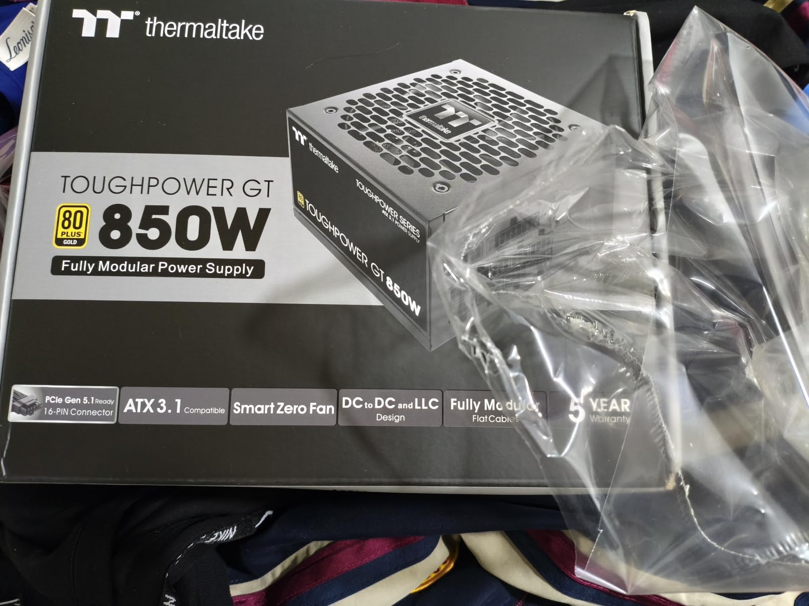 Thermaltake Toughpower GT 850W ATX 3.1 Standard Power Supply; 80 Plus Gold Efficiency; Smart Zero Fan; Native 450W PCIe 5.1 Connector; PS-TPT-0850FNFAGU-3; 5 Year Warranty customer photo 2
