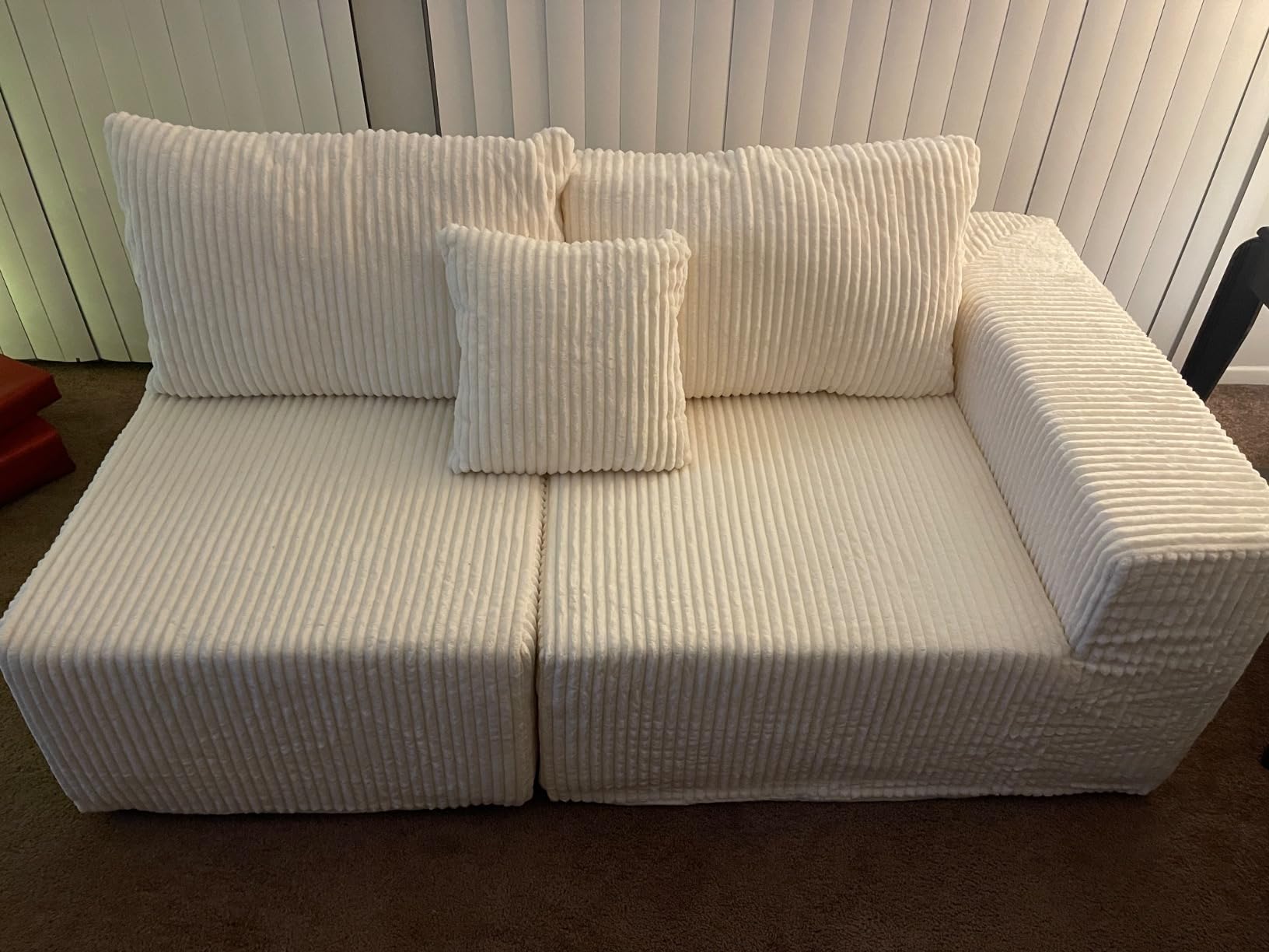 108 Modular Sectional Sofa, Cloud Sectional Couch with Deep Seat, Modern Modular L-Shape Sofa Couch with Chaise, Upholstered Boneless Couches for Living Room Bedroom, Beige customer photo 1