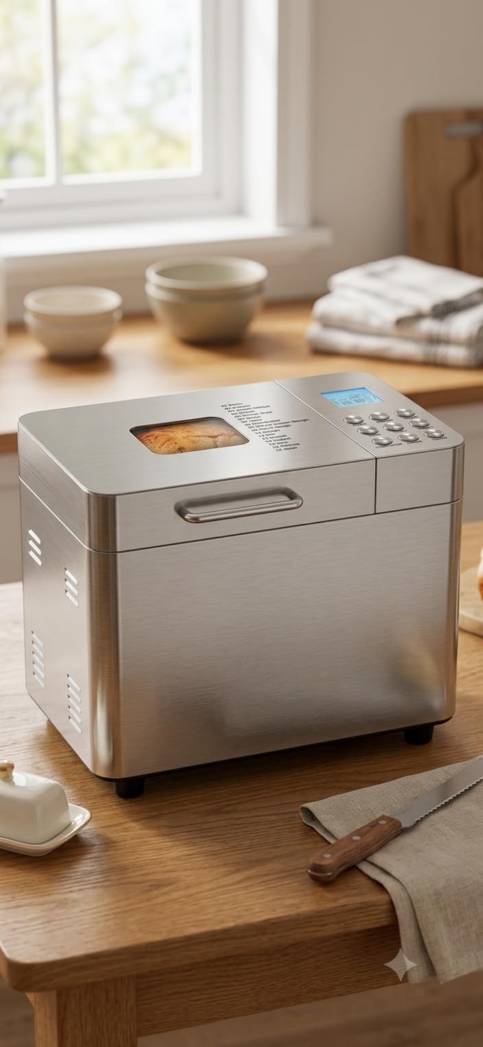 2LB Bread Maker Machine, OSIPOTO 17 in 1 Automatic Stainless Steel Bread Machine, Non-stick, Beginner-Friendly Controls, 15 Hour Timer, Easy to Clean Low Noise, High Success Rate for Homemade Bread customer photo 2