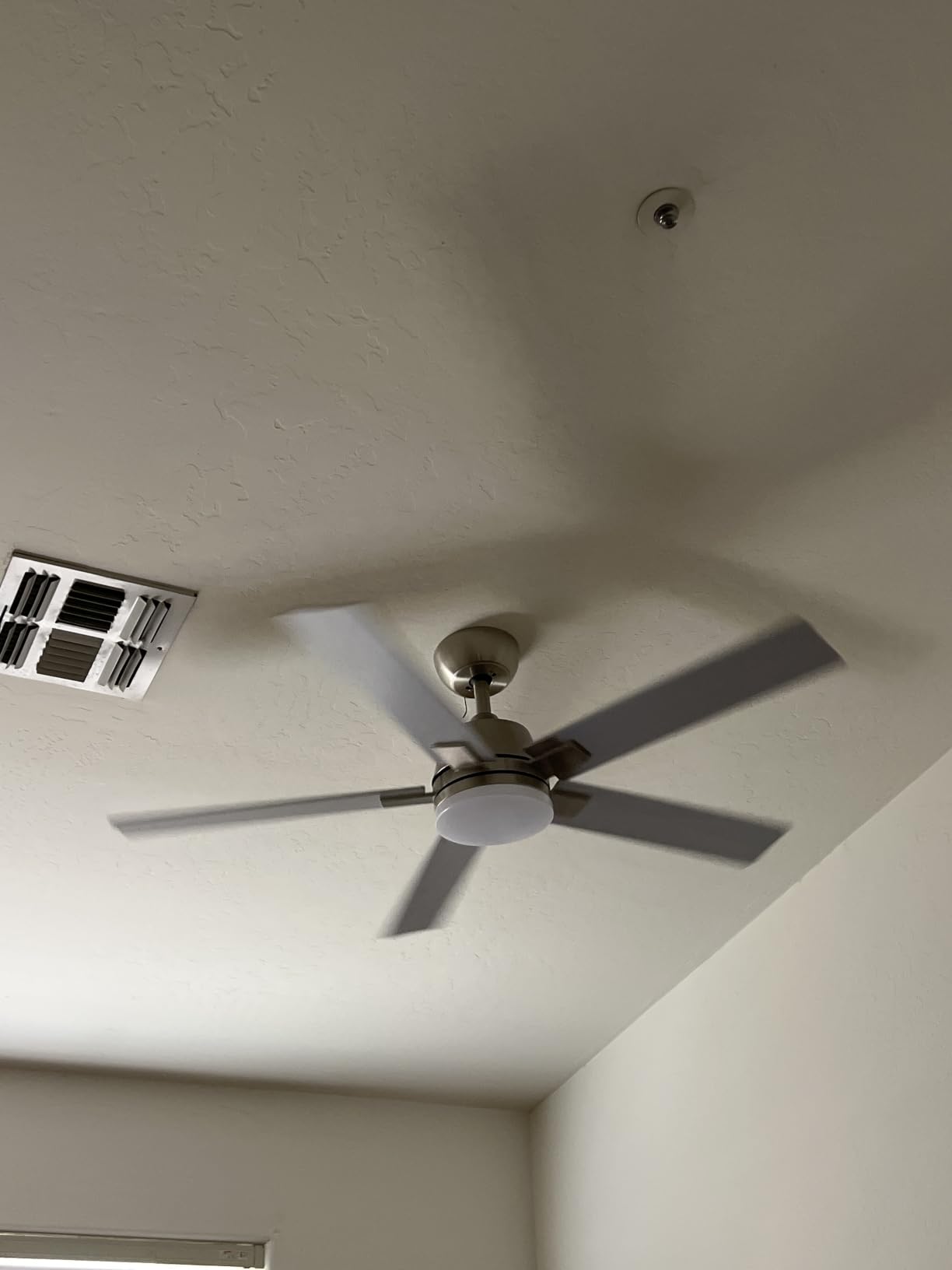 Rayqueen 84 Inch Brushed Nickel Ceiling Fans with Lights and Remote,Downrod | Walnut Blades, 6 Speed Reversible DC Motor, 3-color temperature dimmable LED, 5.9/11.8/23.6 inch downrod customer photo 1