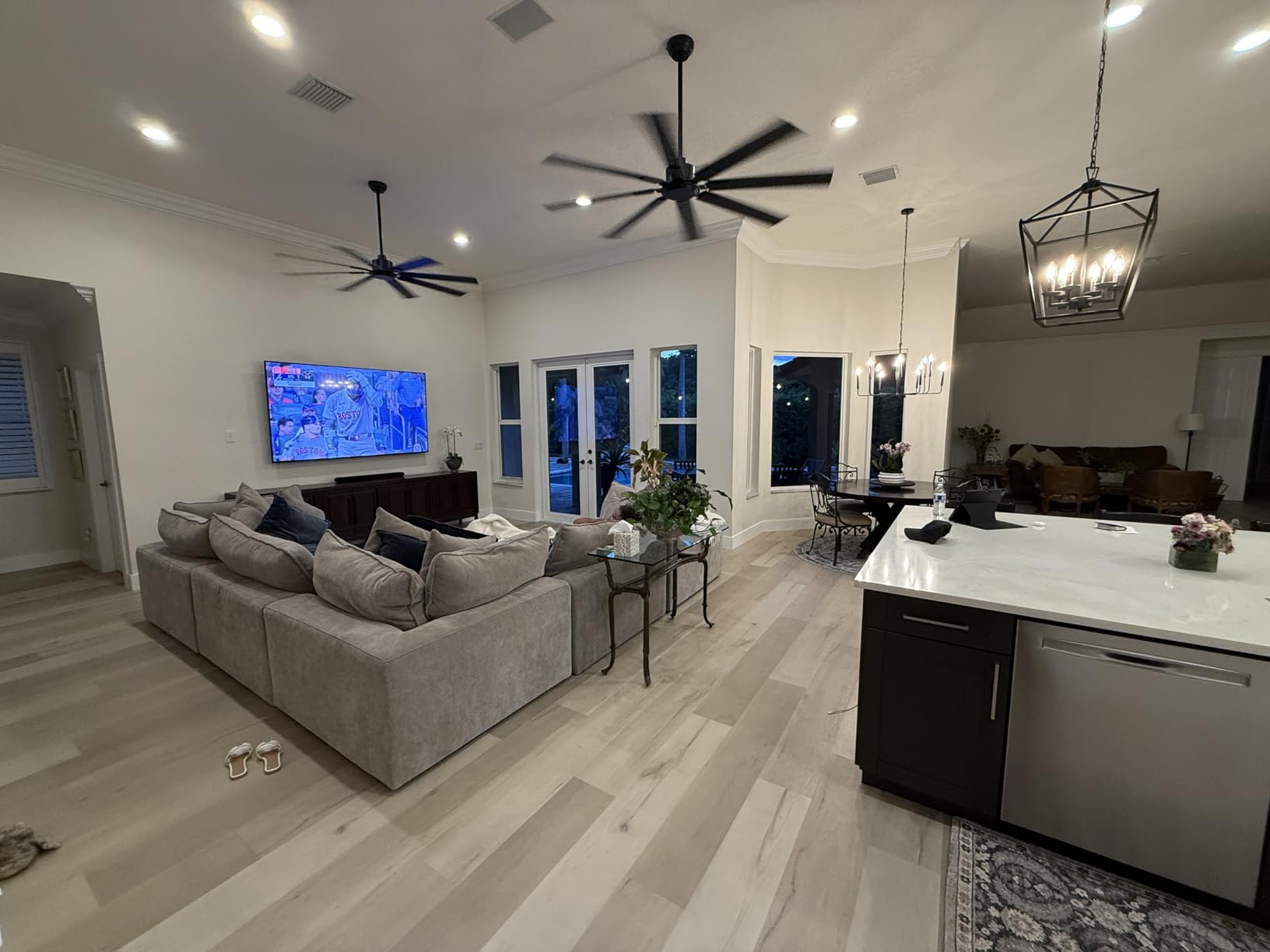ZMISHIBO 65 Inch Ceiling Fan no Light with Remote, 6-Speed | High 6116 CFM, Quiet Reversible DC Motor, Ceiling Fan without Light, Black, Indoor/Outdoor, for Patios, Living Room, Garage customer photo 1
