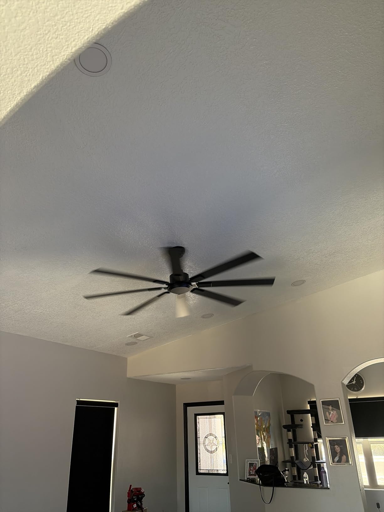 ZMISHIBO 65 Inch Ceiling Fan no Light with Remote, 6-Speed | High 6116 CFM, Quiet Reversible DC Motor, Ceiling Fan without Light, Black, Indoor/Outdoor, for Patios, Living Room, Garage customer photo 2