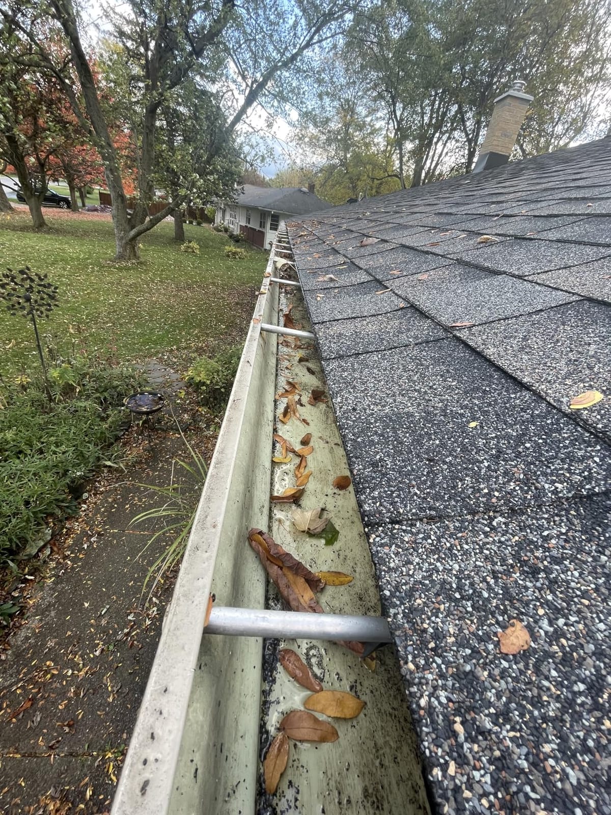 Roof Gutter Cleaning from The Ground, 40V Leaf Blowers Cordless, 580CFM/180MPH with 2 Batteries and Charger, Brushless 2-Speed Motor for Gutter Cleaning Extension Attachment Kit for Garden,House customer photo 1