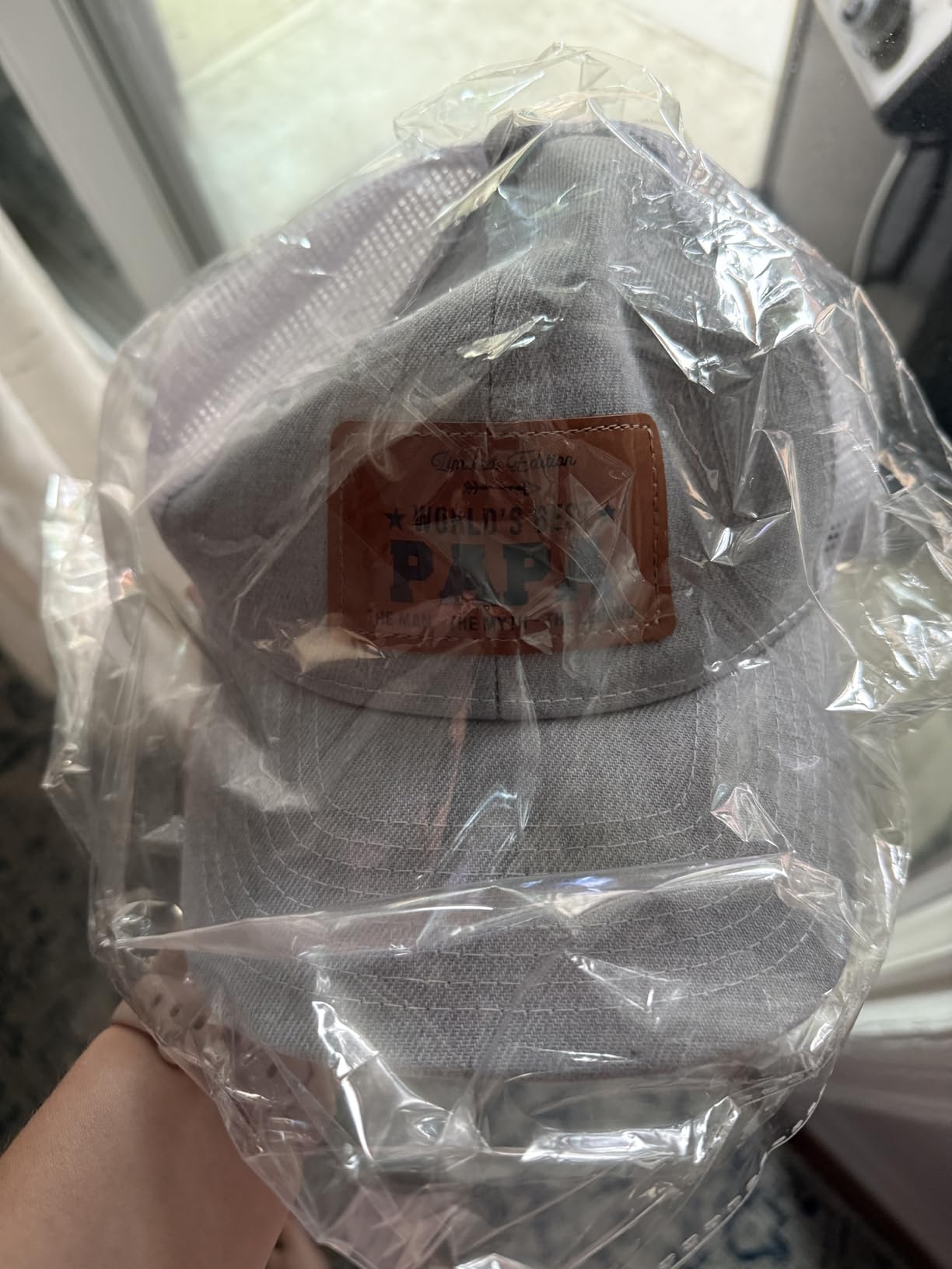 Men's Hat Gifts - Men Cap Gifts for Christmas Father's Day Birthday Trucker Hat Leather Pattern Baseball Cap customer photo 2