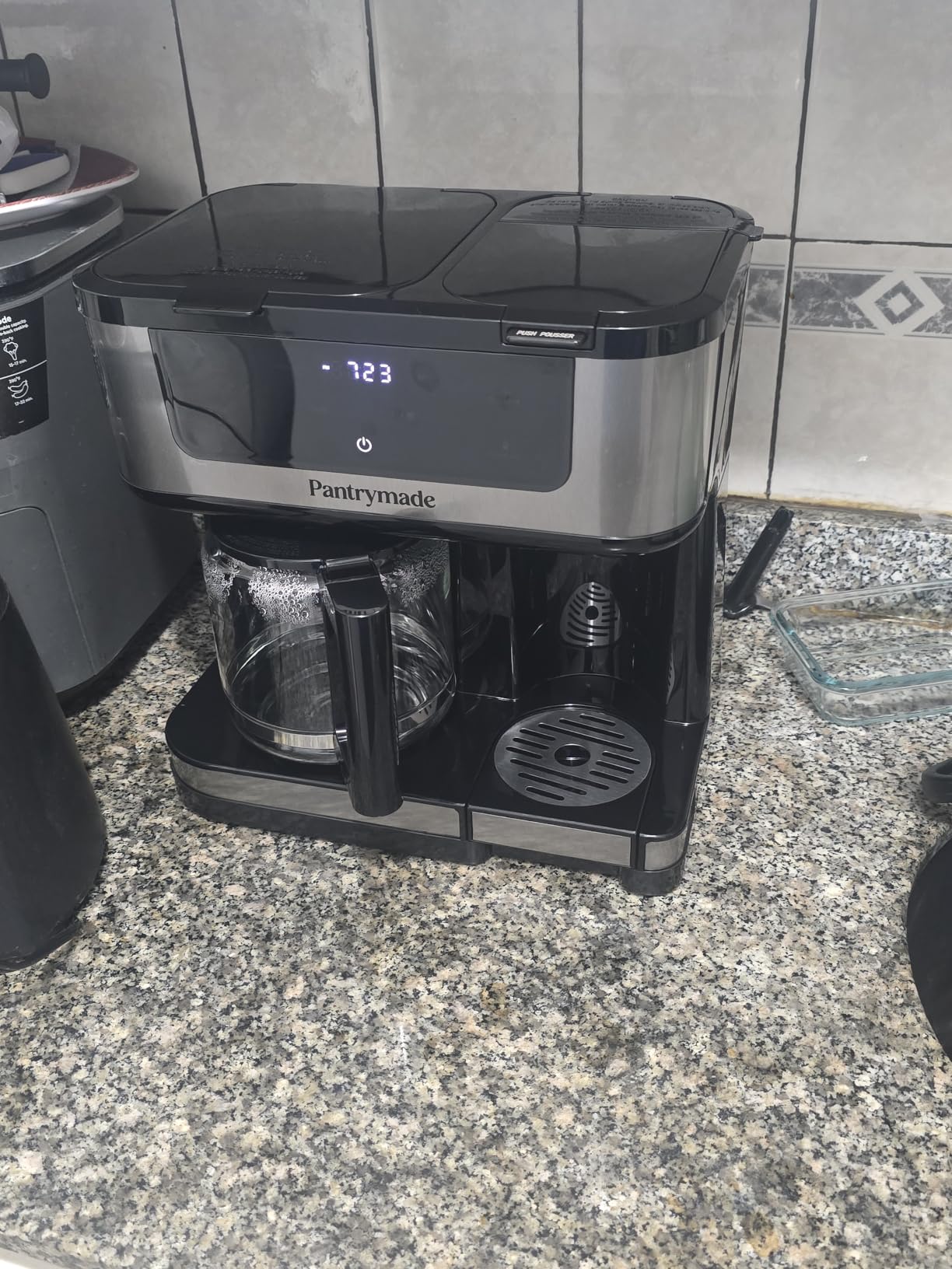 Pantrymade Dual Brew Coffee Maker, 12-Cup Drip & Single Serve K-Cup, Black | Brew a full 12-cup carafe or a single K-Cup pod with programmable touchscreen controls, auto shut-off and reusable filter. customer photo 1