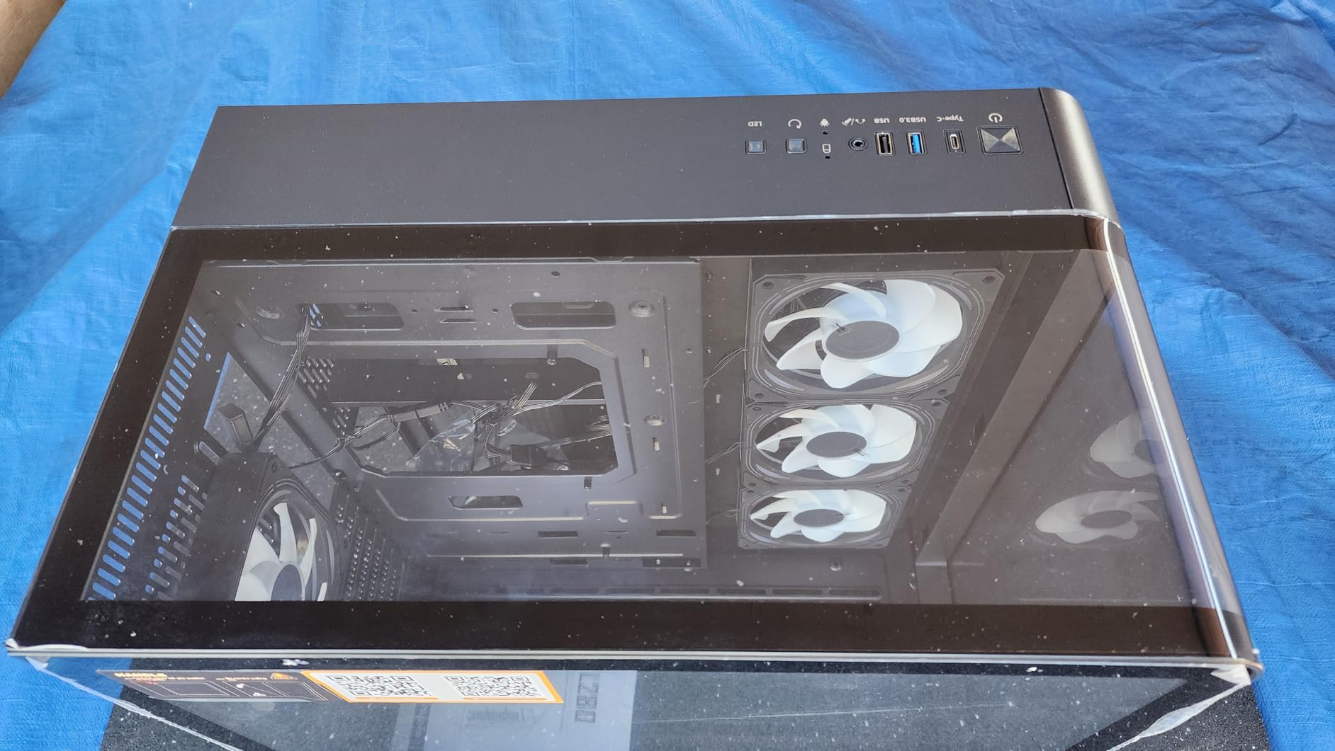 darkFlash ATX Mid-Tower PC Case with Screen, Three Side Glass, Curved Full View Dual Gaming PC Case, 4 PWM ARGB Fans Computer Case Pre-Installed, Type C, RTX 40 Compatible, Black(L280) customer photo 1