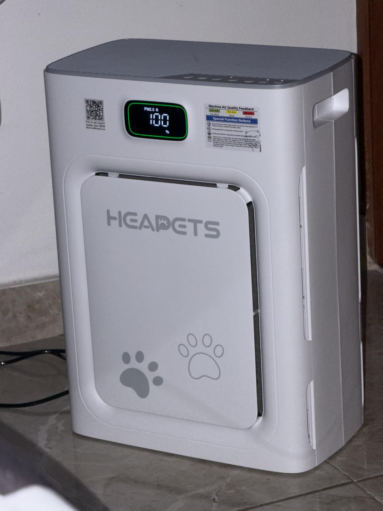 Pet Air Purifier for Home Large Room 2500 Sq Ft, H13 HEPA Double-Sided Filter with Washable Pre-filter, Adsorbs Pet Hair Dander Odor Allergies Smoke Dust, PM2.5 Air Quality Monitor, Auto Mode, P358 Grey customer photo 1