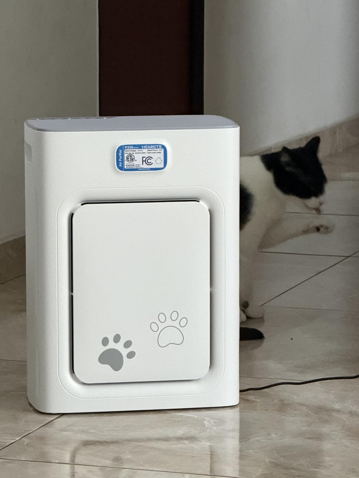Pet Air Purifier for Home Large Room 2500 Sq Ft, H13 HEPA Double-Sided Filter with Washable Pre-filter, Adsorbs Pet Hair Dander Odor Allergies Smoke Dust, PM2.5 Air Quality Monitor, Auto Mode, P358 Grey customer photo 2