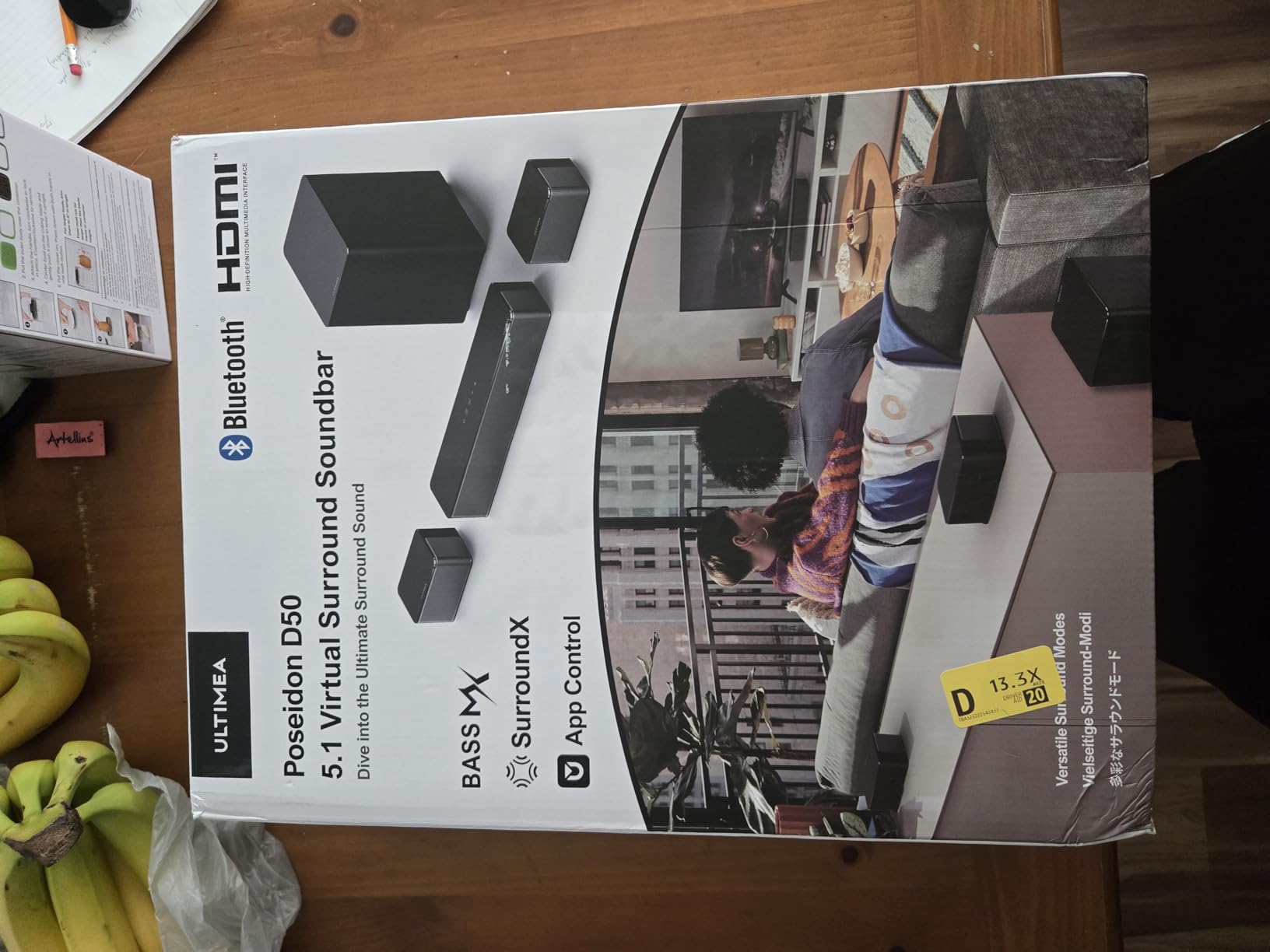 ULTIMEA 5.1 Sound Bar for TV, Center-Channel Speakers, Virtual Surround | 320W Peak Power, Adjustable Surround Speakers and Subwoofer, APP Control, Home Theater Soundbar Poseidon D50 (2026 New Model) customer photo 1