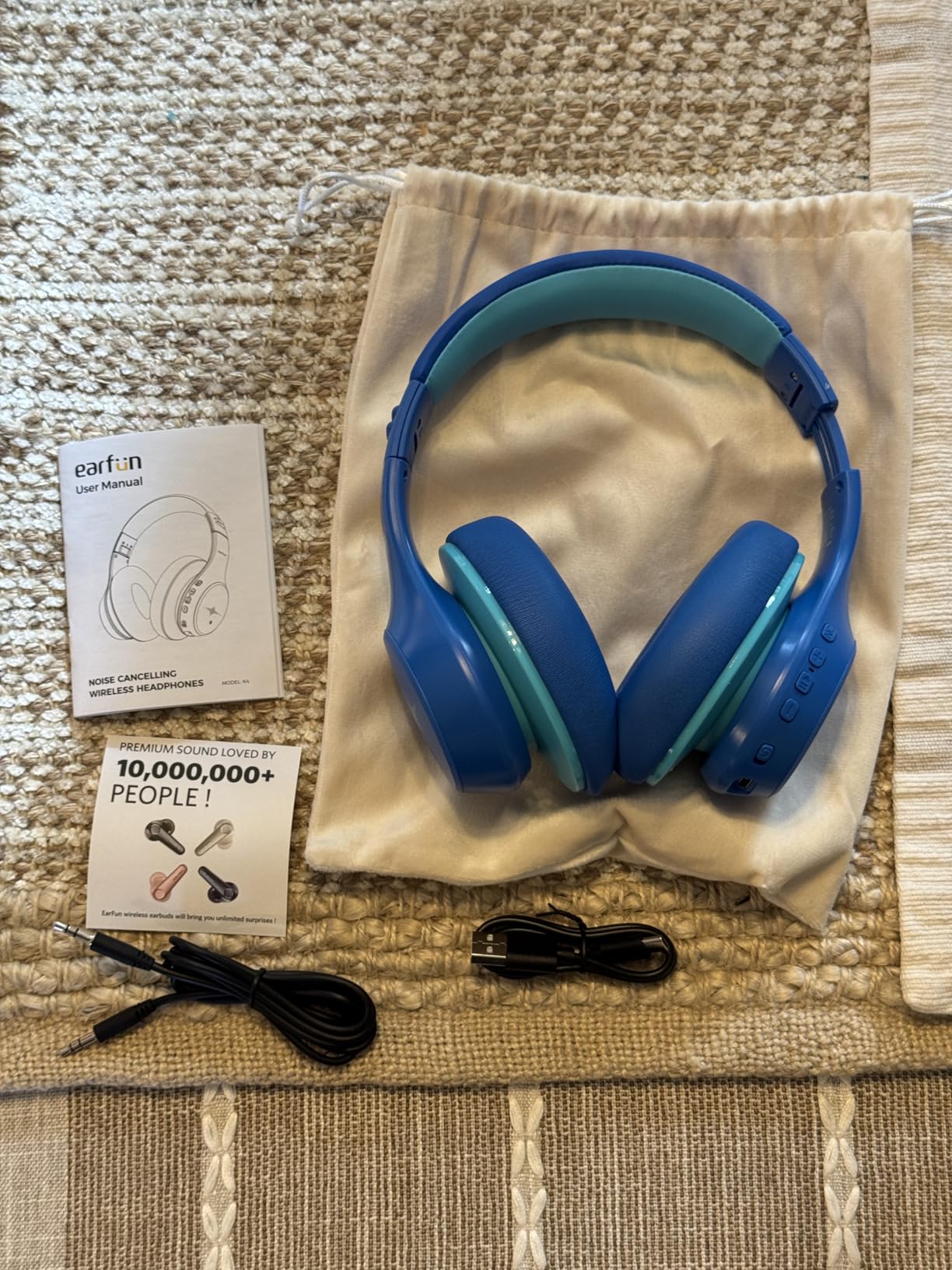 EarFun K4 Kids Bluetooth Headphones, Wireless Headphones with Lights, Blue | 74/85/94dBA Volume Limited, Built-in Mic, 90H Playtime, Stereo Sound Bluetooth 5.4 Over Ear Headphone for iPad/Tablet/School customer photo 1