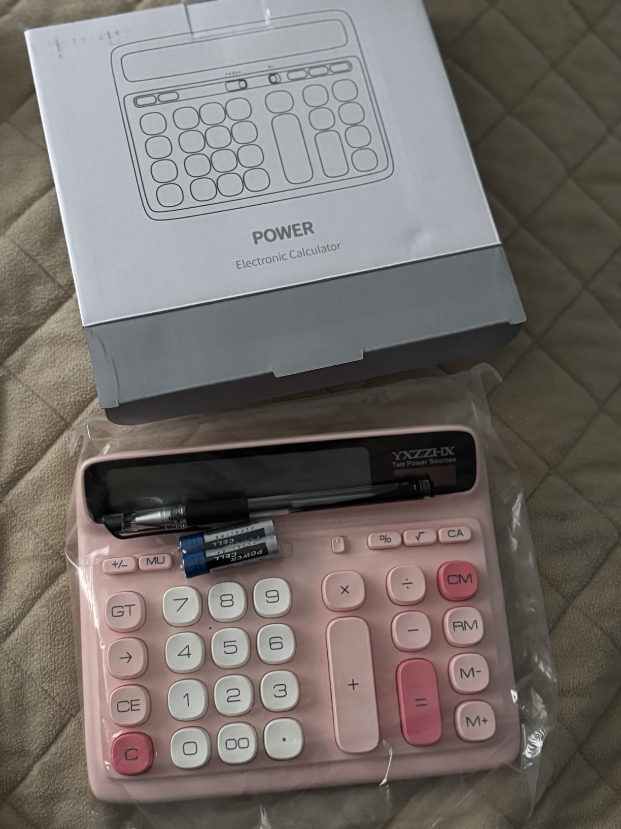 Desktop Calculator with Extra Large 5-Inch LCD Display, 12-Digit Two Way Power Solar & Battery Office Calculator with Big Buttons for Business, Accounting & Home Use(Black) customer photo 1