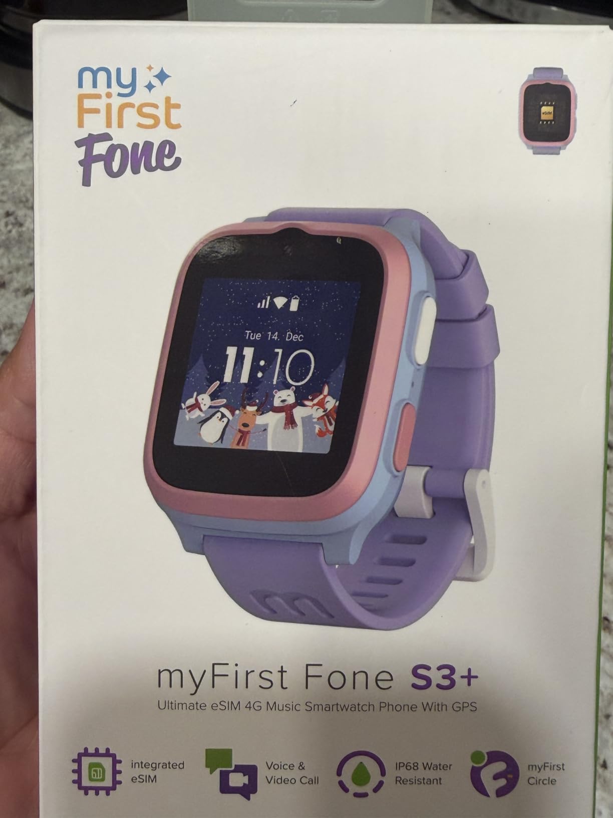 myFirst Fone S3+ Kids Smart Watch 4G GPS Smartwatch for Kids, with eSIM | Video Voice Call, 2MP Camera, GPS Tracking, Text, Waterproof eSIM Dual Band, Gift for Boys Girls Age 8-12 (Cotton Candy) customer photo 1