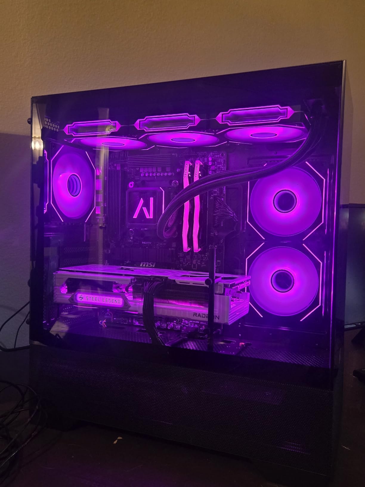 Galaxy V2 Gaming PC - AMD RX 9070 XT 16GB GDDR6, Ryzen 7 9800X3D 4.7 GHz (5.2 GHz Turbo Boost), 32GB DDR5 6000, 2TB Gen4 SSD, 850W Gold PSU, ARGB Fans, Wi-Fi + BT, Win 11 customer photo 1