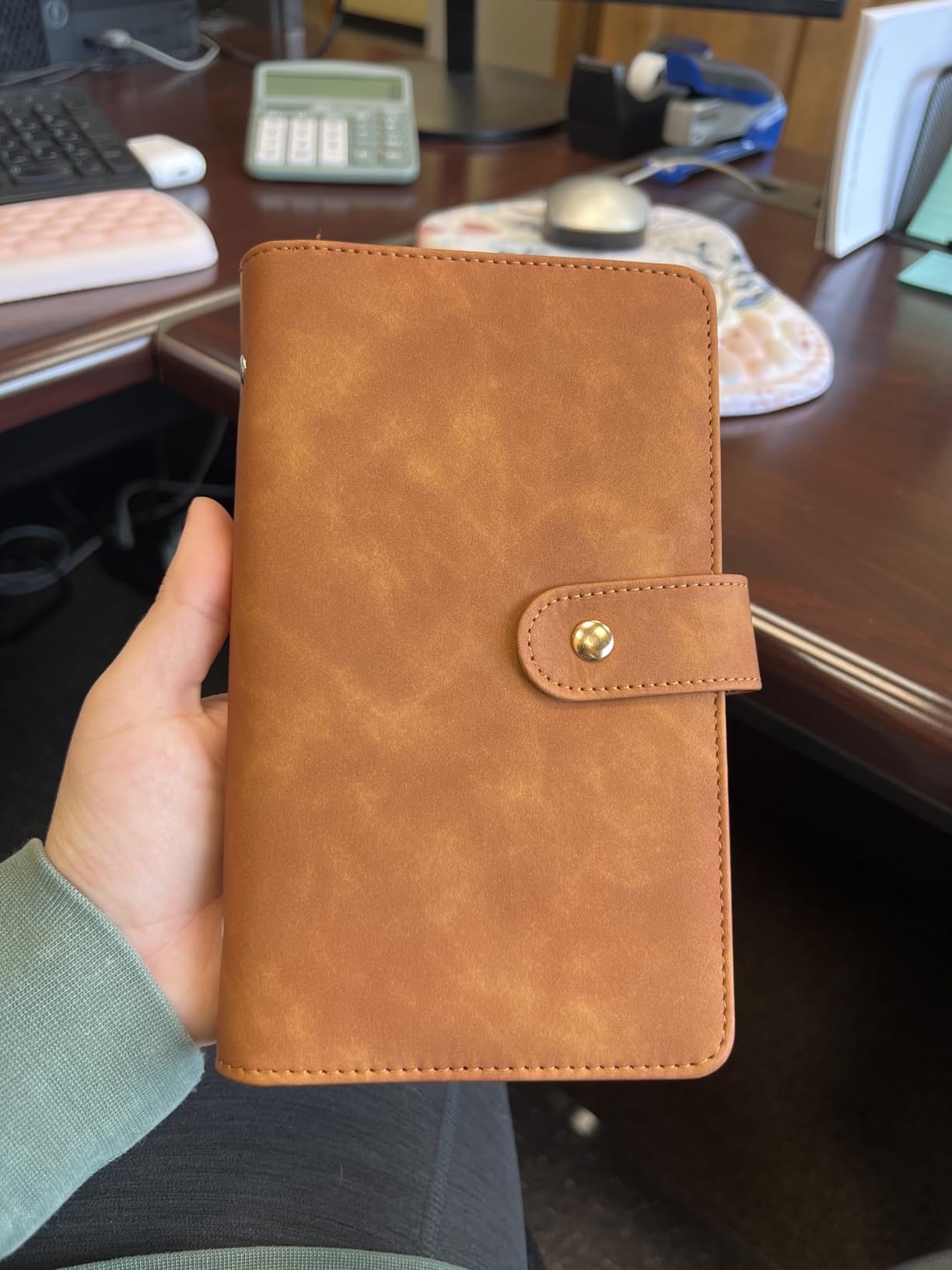 Leather Professional Business Card Holder Book Organizer, 240 Card Slots Capacity Booklet, Premium PU Name Cards Storage Folder with Soft Cover, Credit Card Binder Holder for Men/Women (Brown) customer photo 1