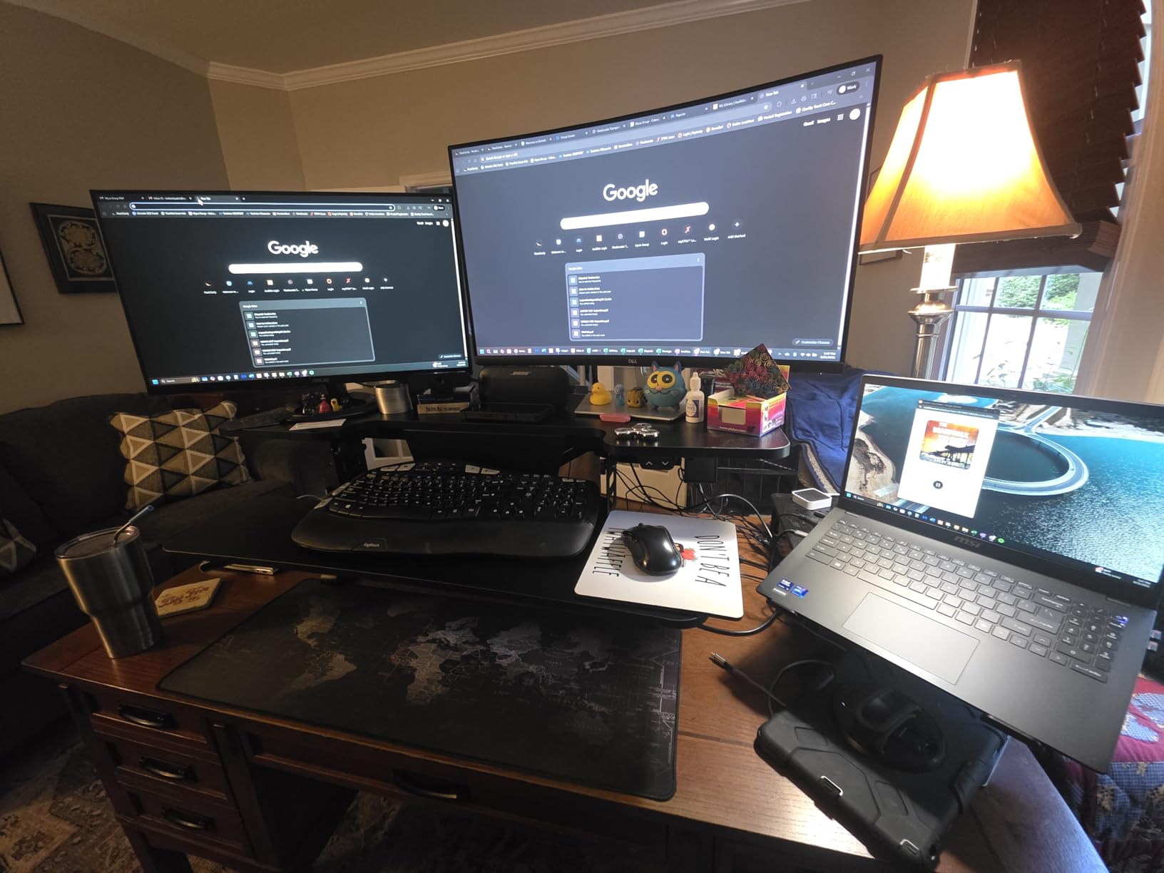 FLEXISPOT 42 inch Electric Motor Desk Converter, Height Adjustable Motorized Stand up Desk Riser with Quick Release Keyboard Tray, Black customer photo 2