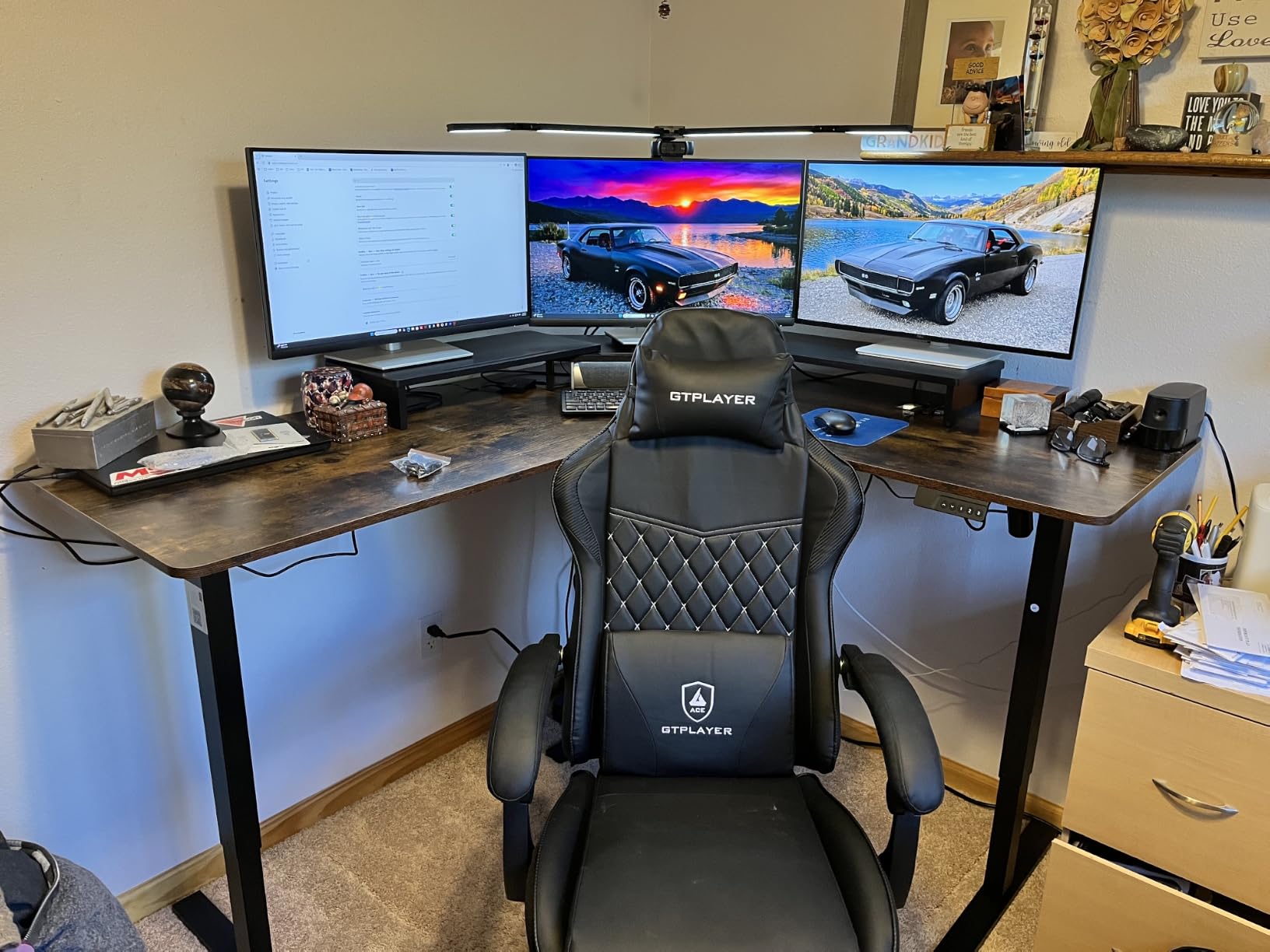 SIAGO L-Shaped Standing Desk - 63 x 55 Inch Adjustable Corner Standing Desk with Charging Station - L Shape Sit Stand Table with Memory Controller, Splice Board for Home Office customer photo 1