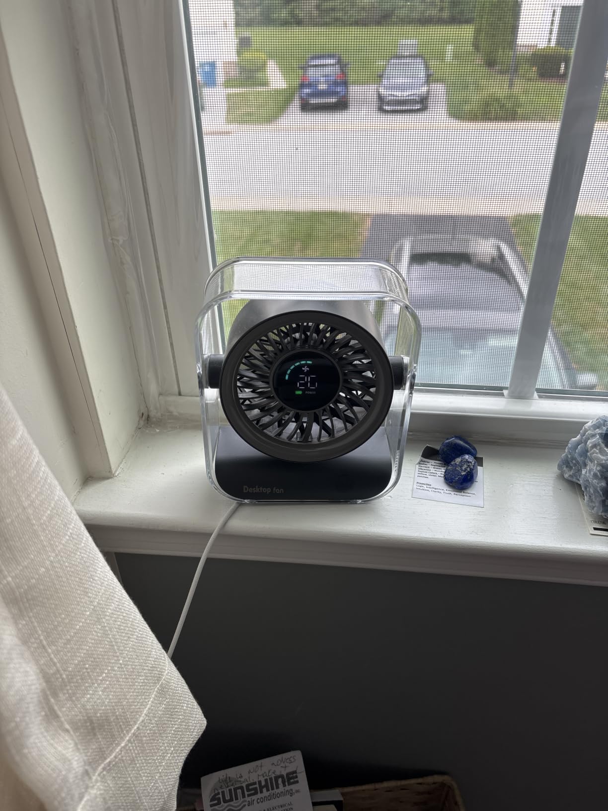 KIMMOO Rechargeable USB Desk Fan, Quiet Table Fan with Turbo Airflow, 100 Speeds, Digital Display, 90° Rotating, Small Battery Desktop Fans for Bedroom Home Office Travel, Black customer photo 1