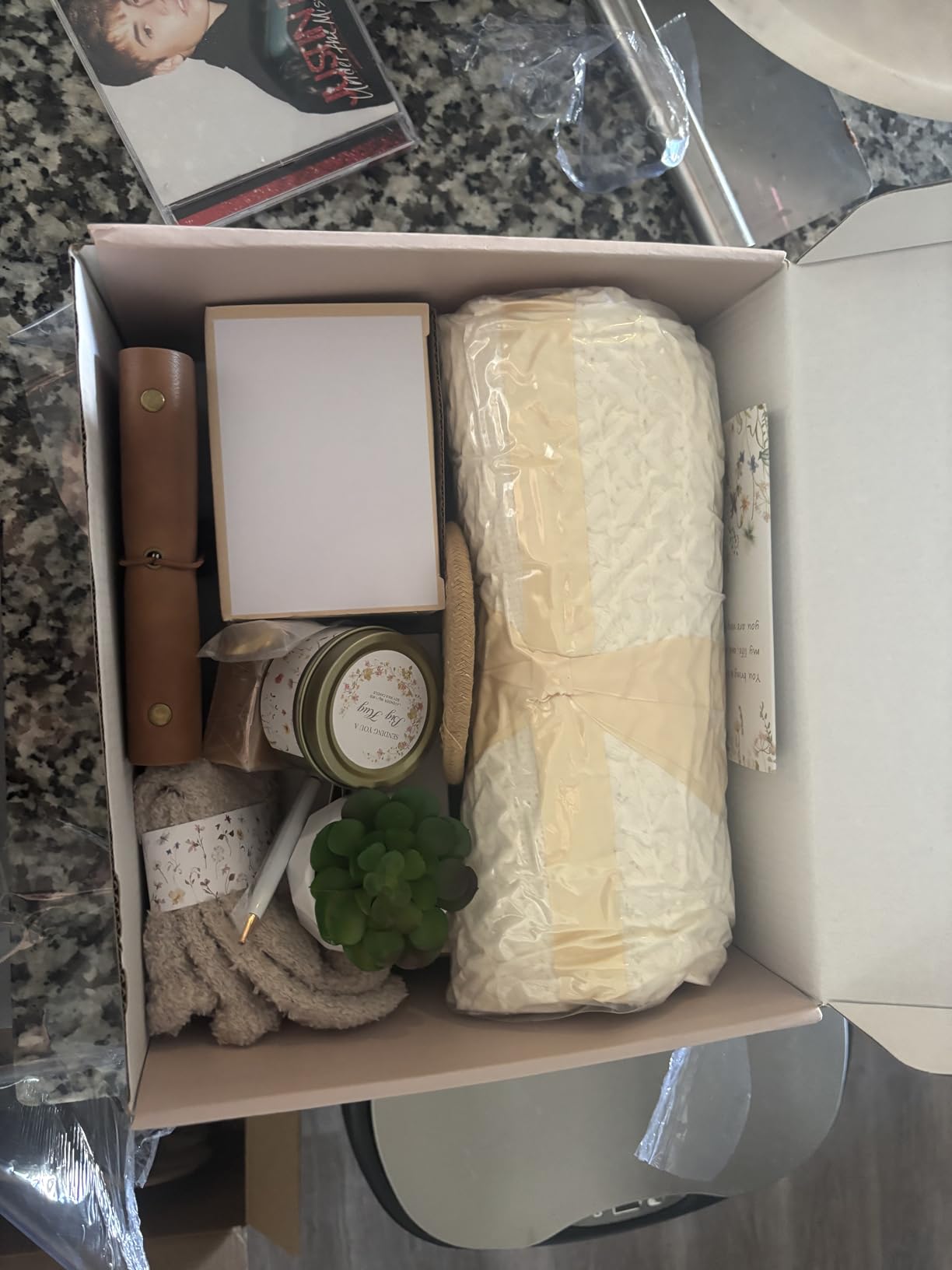 Birthday Gifts for Women, Get Well Soon Self Care Package Box, Sending Hug Baskets Thinking of You Inspirational Gift for New Mom Best Friend Birthday (Ivory) customer photo 1