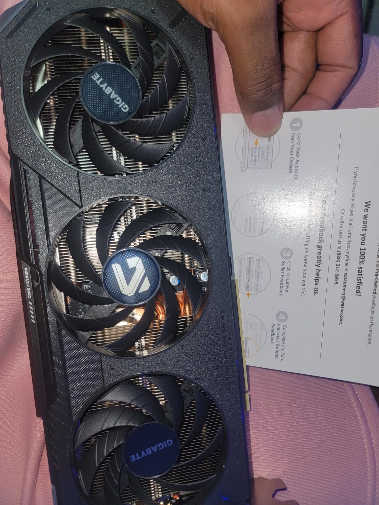 Gigabyte Radeon RX 9060 XT Gaming OC 16G Graphics Card - 16GB GDDR6, 128bit, PCI-E 5.0, 3320 MHz Core Clock, 2 x DisplayPort, 1 x HDMI, GV-R9060XTGAMING OC-16GD customer photo 1