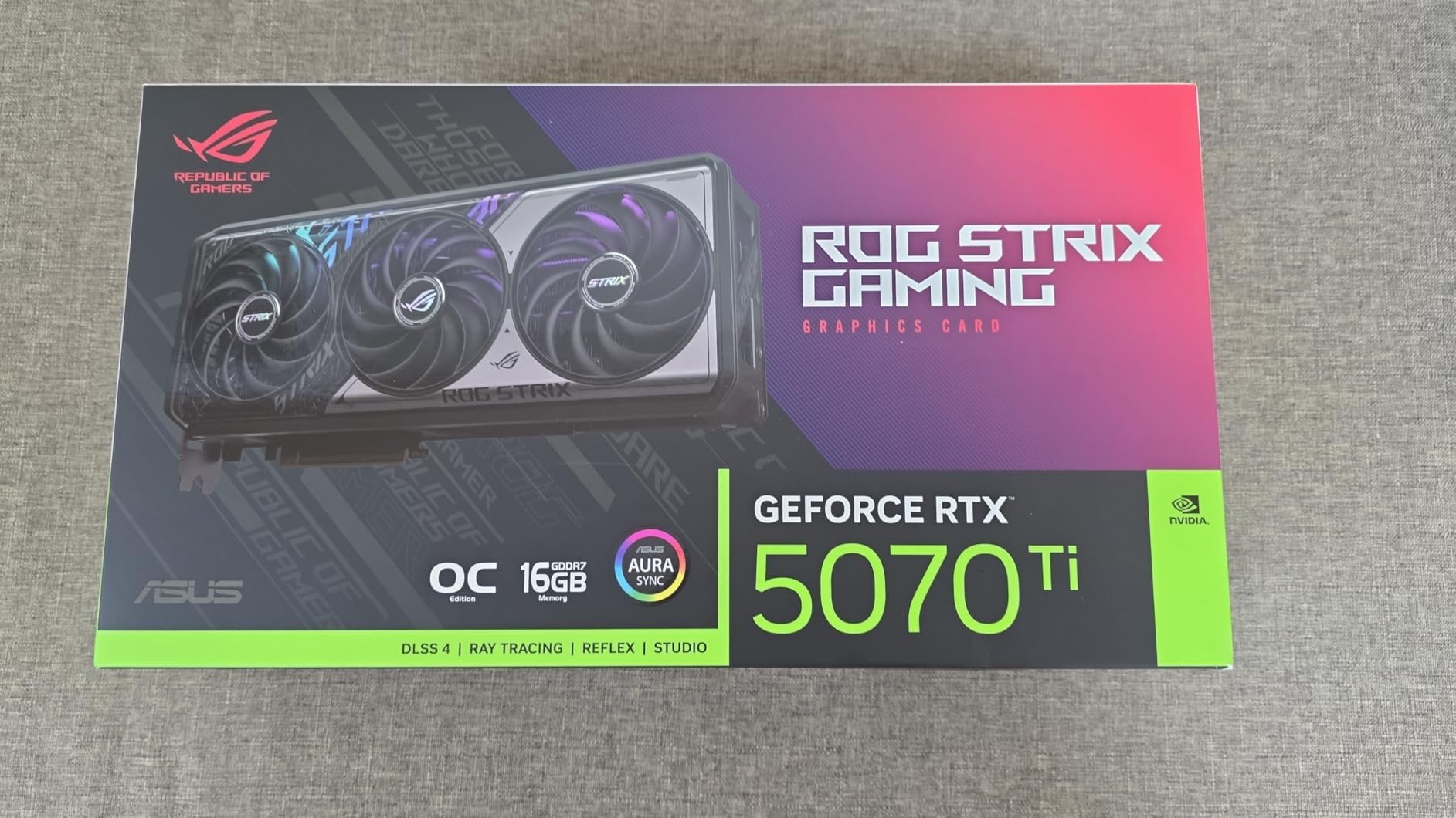 ASUS ROG Strix NVIDIA GeForce RTX 5070 Ti 16GB GDDR7 OC Edition Gaming Graphics Card, PCIe 5.0, HDMI/DP 2.1, 3.2-Slot, MaxContact Design customer photo 2