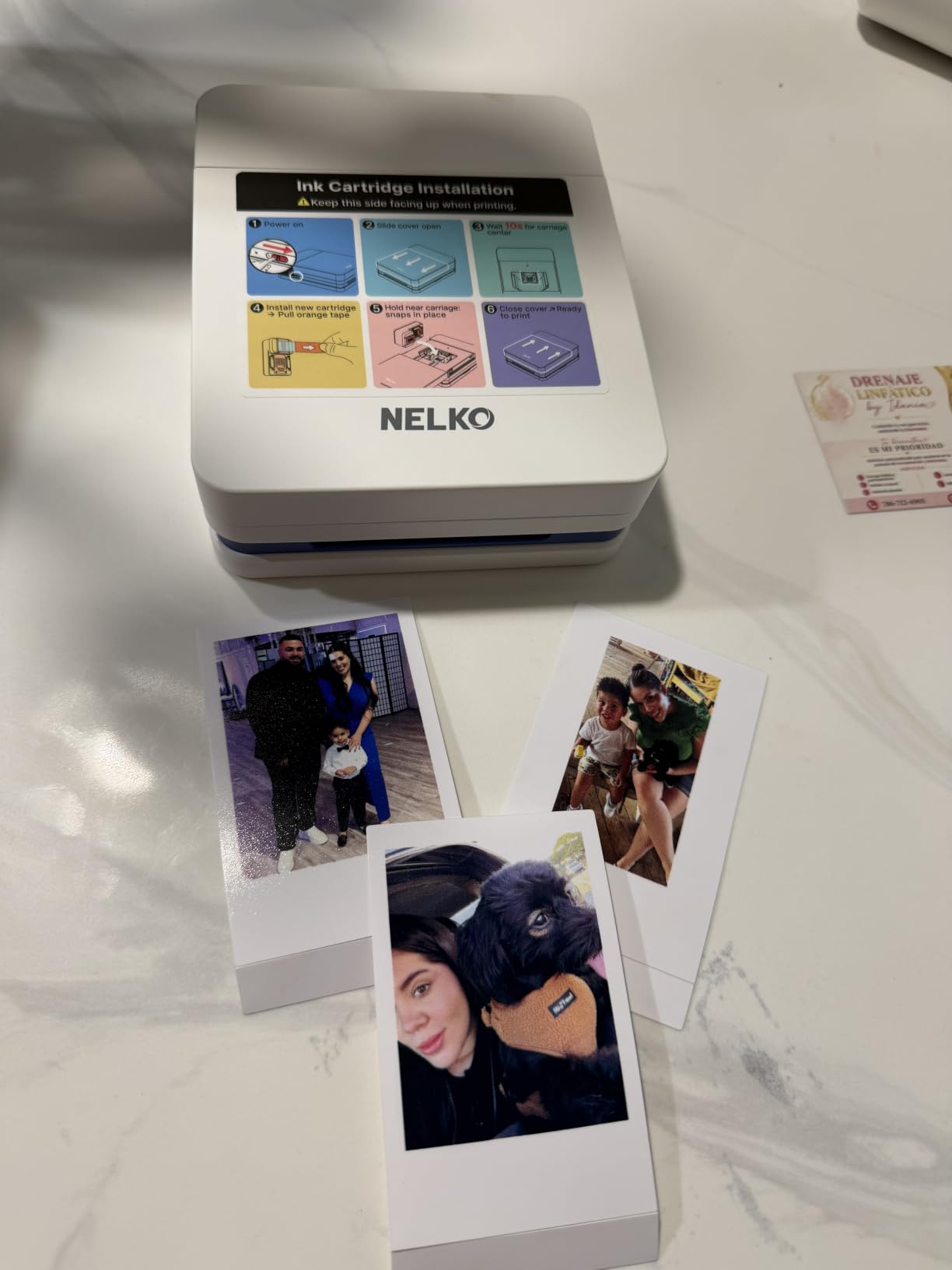 Nelko PP01 Photo Printer, 2x3 Portable Photo Printer, Mini Printer, White | Instant Color Inkjet Printer for Smartphone, Sticky-Back Photos, Bluetooth Compatible with iOS & Android, AI App Editing customer photo 1