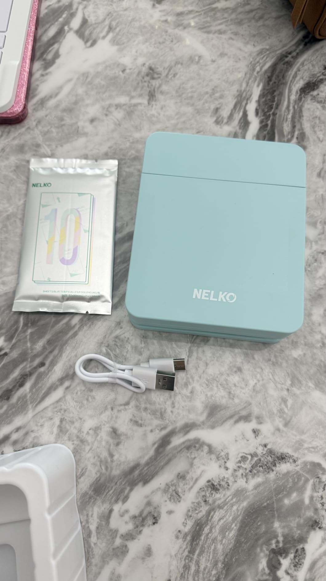Nelko PP01 Photo Printer, 2x3 Portable Photo Printer, Mini Printer, White | Instant Color Inkjet Printer for Smartphone, Sticky-Back Photos, Bluetooth Compatible with iOS & Android, AI App Editing customer photo 2