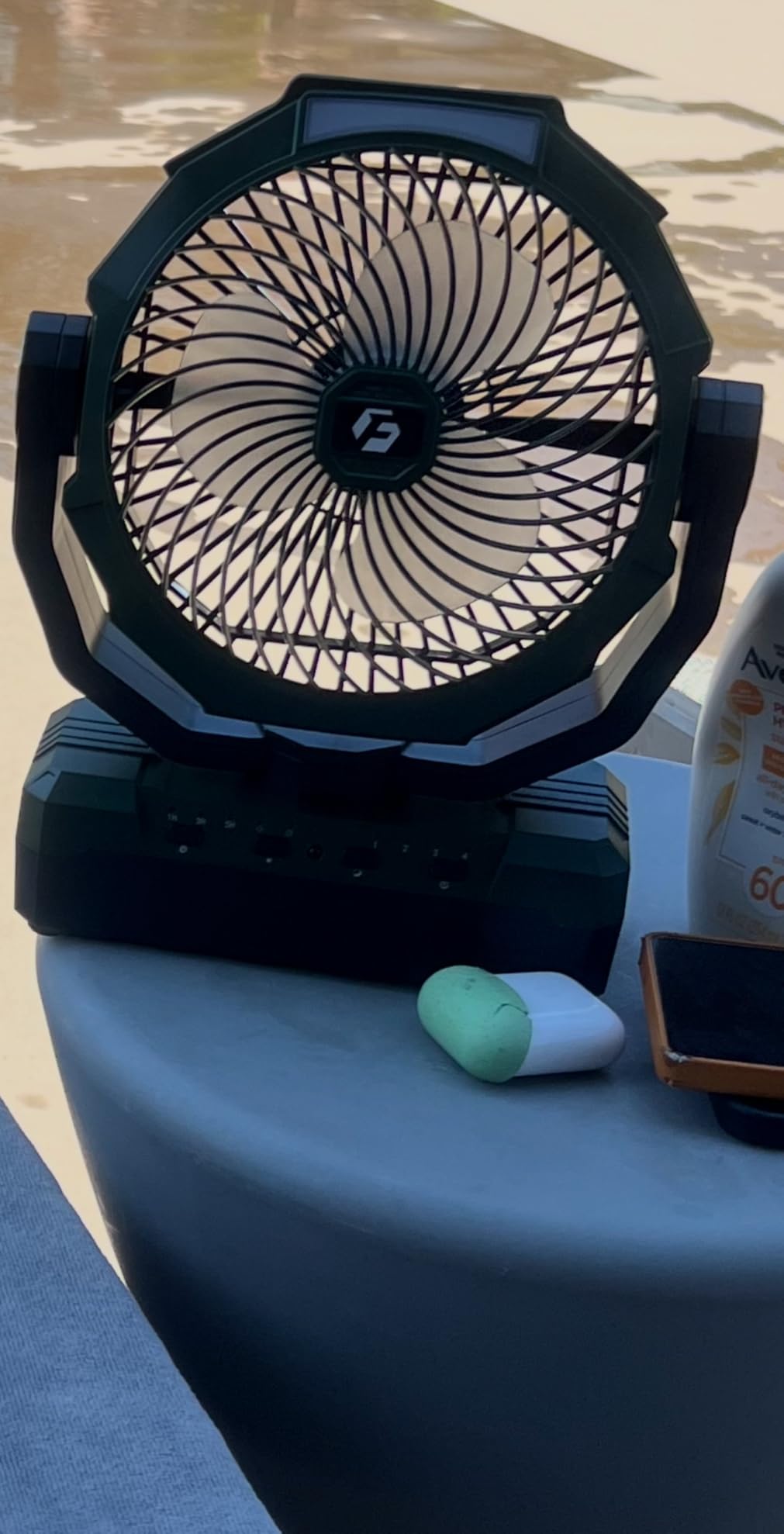 FRIZCOL 3-in-1 Camping Fan - Portable Fans Rechargeable - 24000mAh Battery Powered Fan with Light & Remote for Indoor, Outdoor, Tent, Travel, Fishing, Jobsite - Black customer photo 2